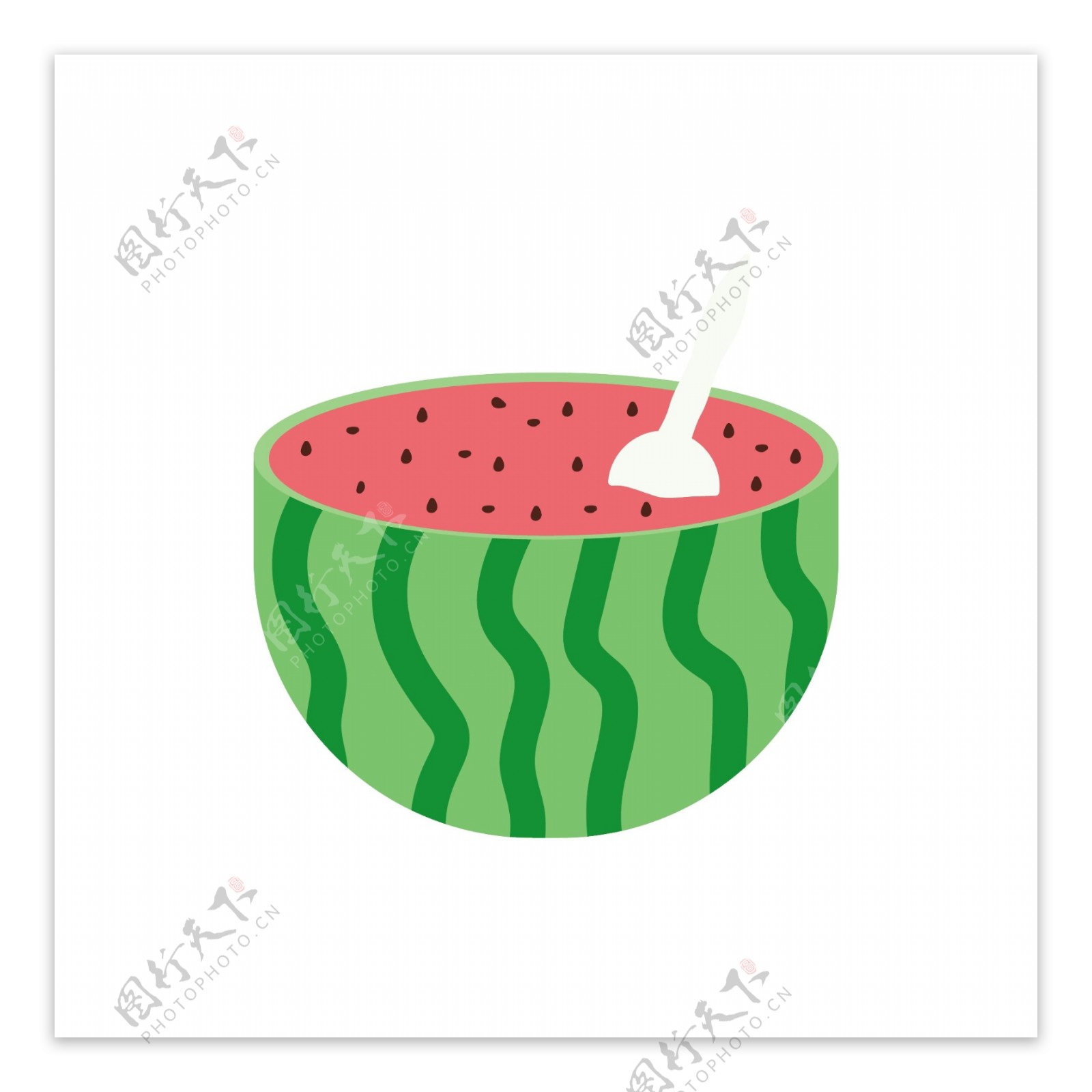 夏季勺子吃西瓜