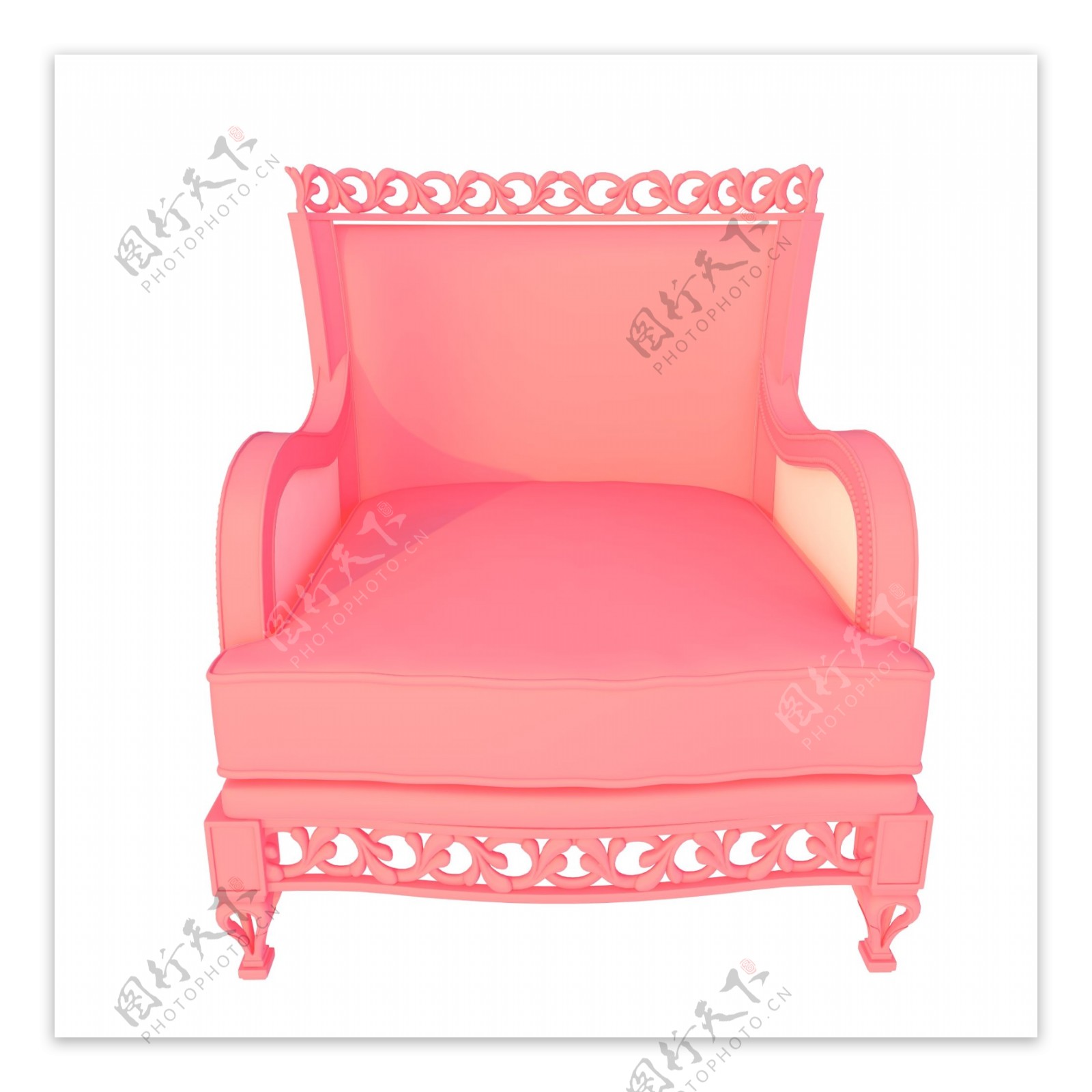 立体粉色沙发椅