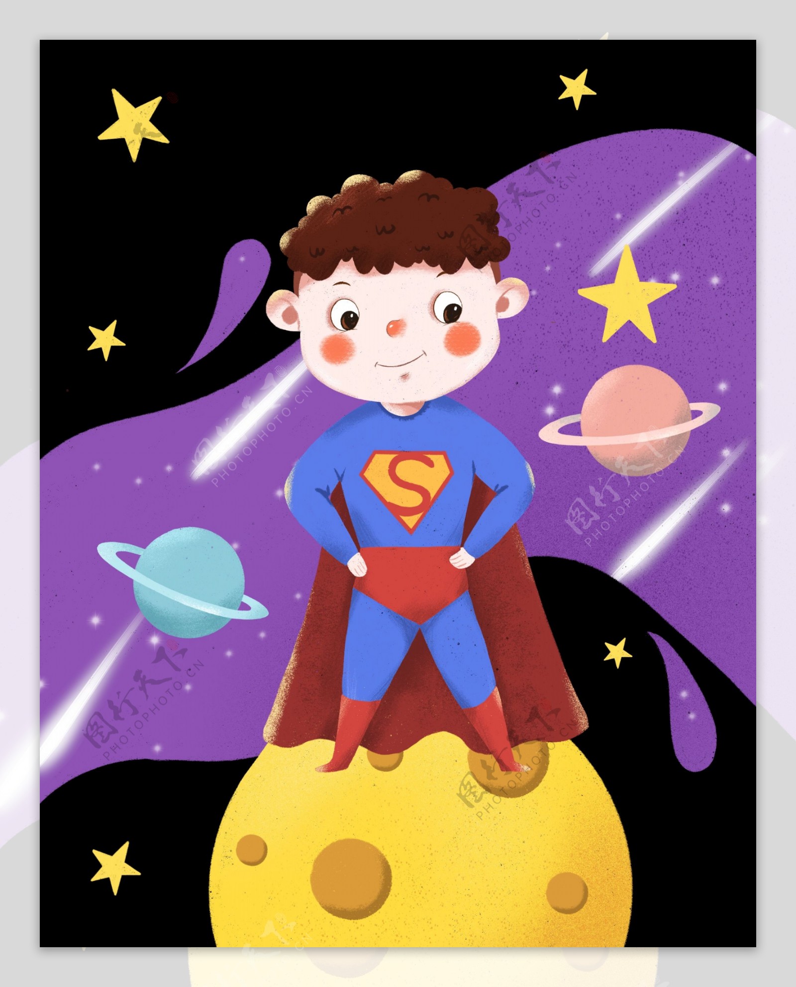 卡通儿童超人图片素材-编号24633019-图行天下