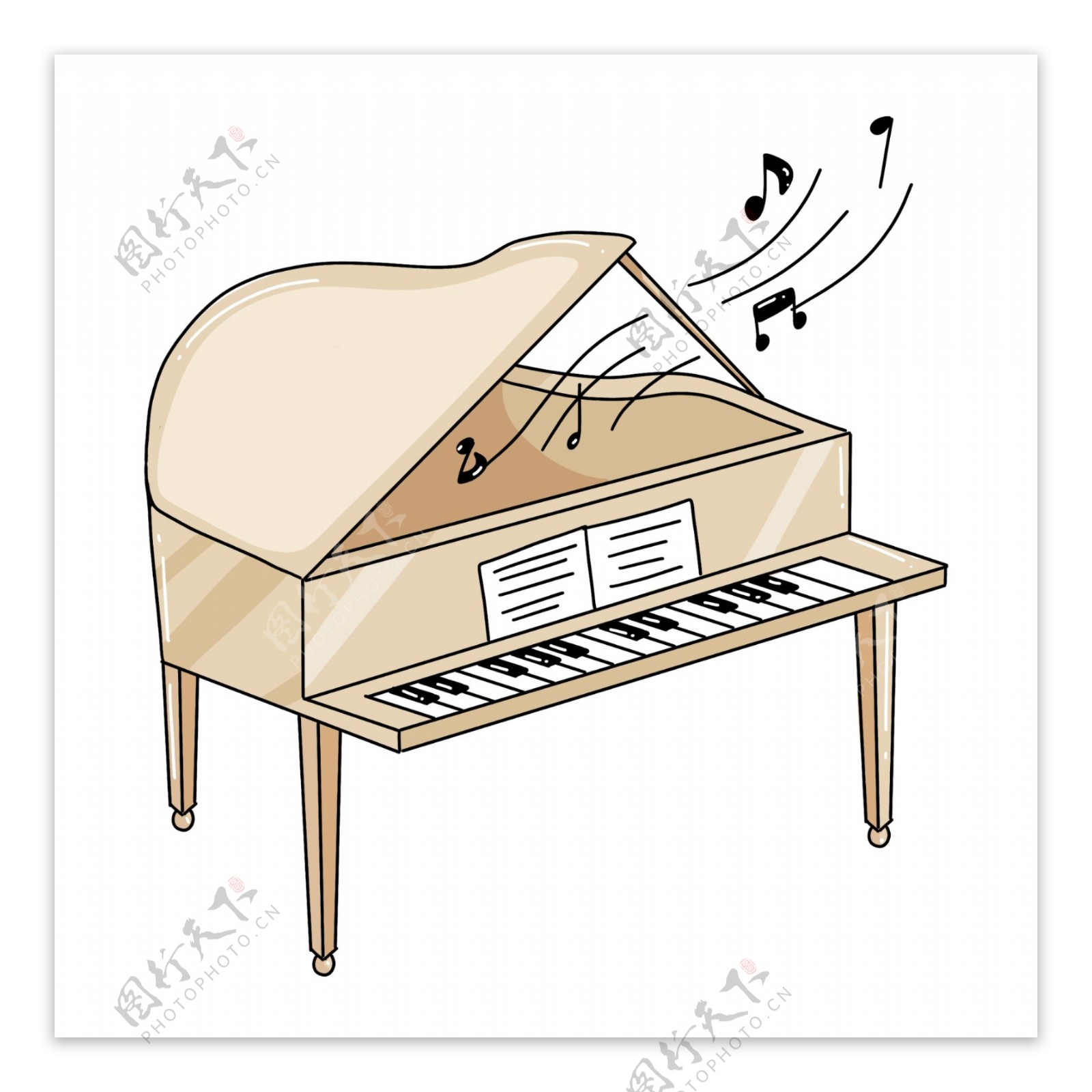 美妙的音乐钢琴插画