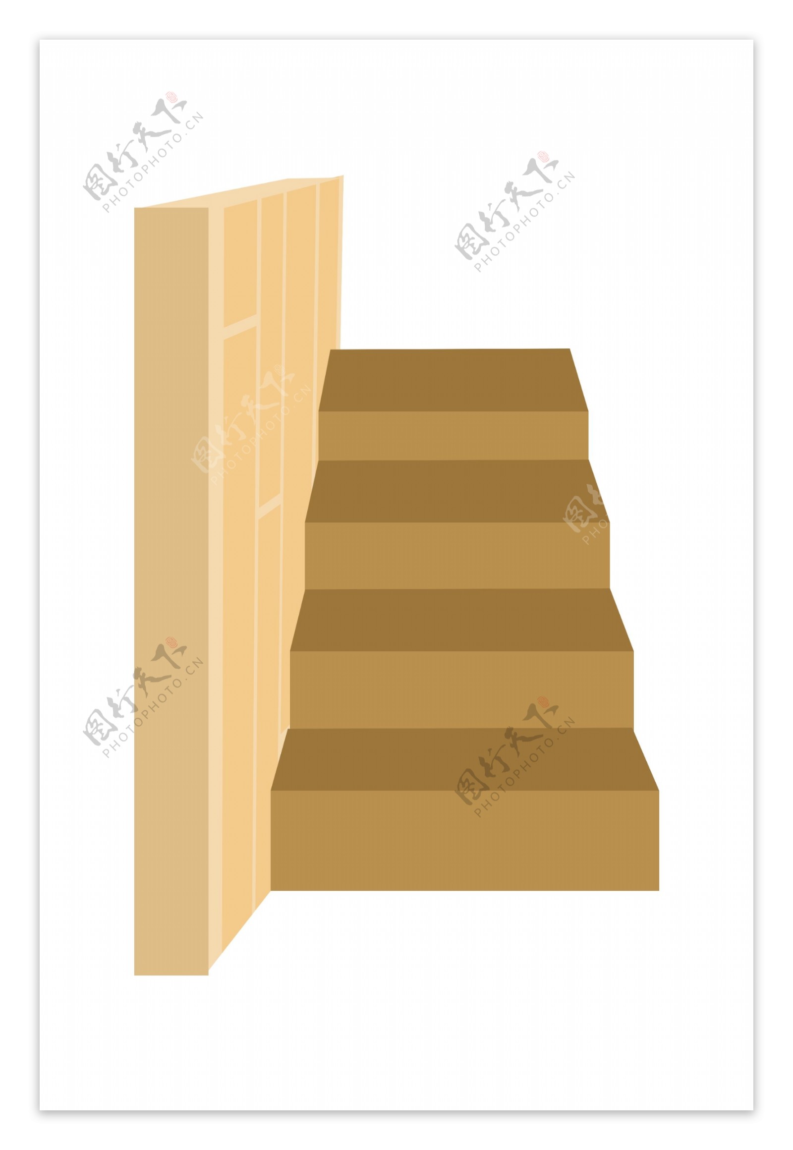 立体的楼梯装饰插画