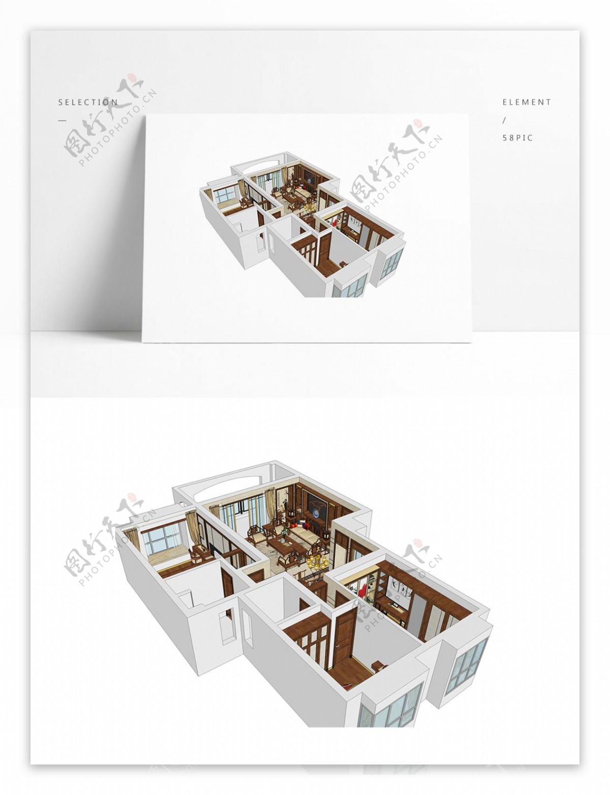 中式风格住宅SU模型