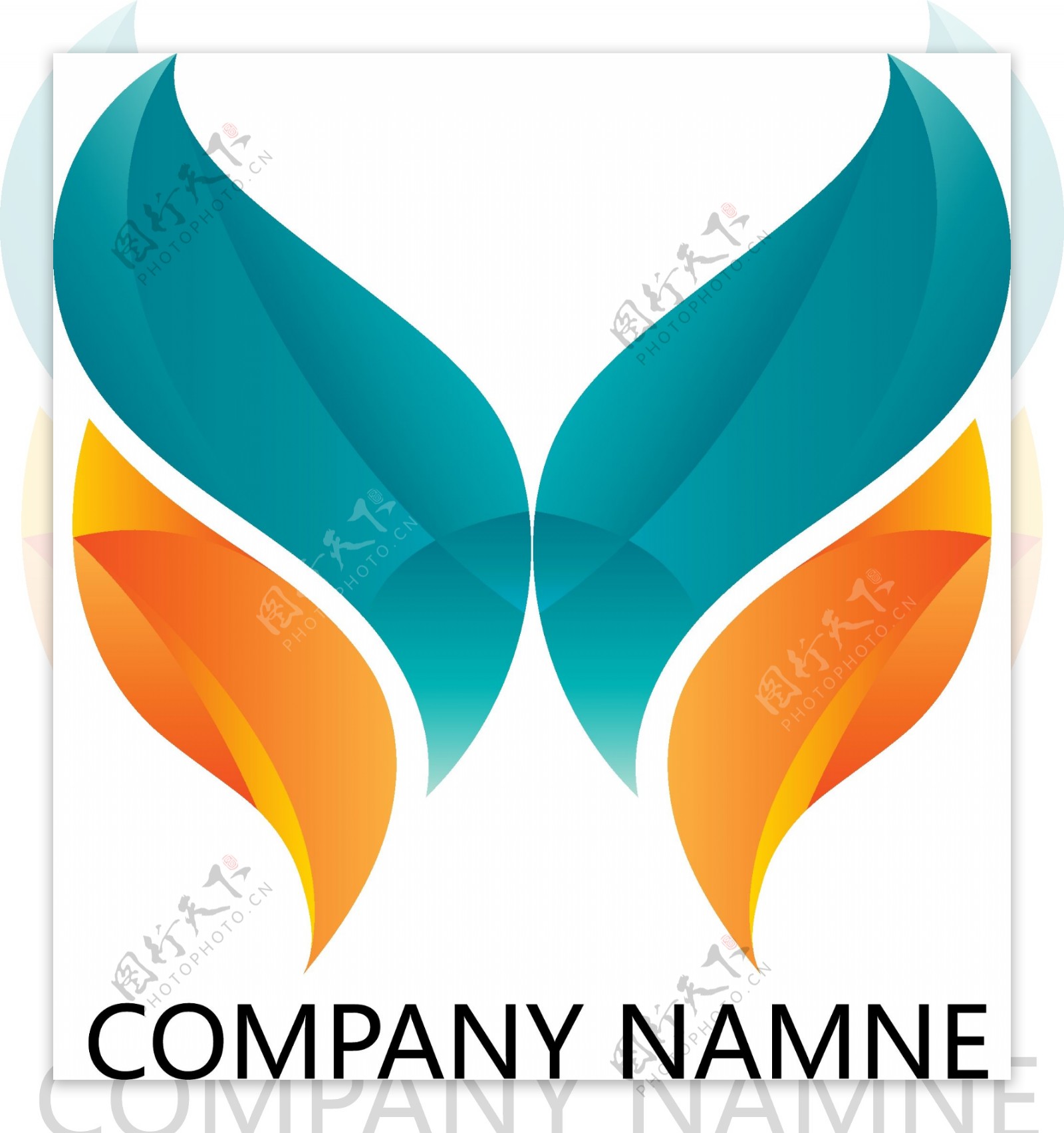 矢量蝴蝶标志logo设计
