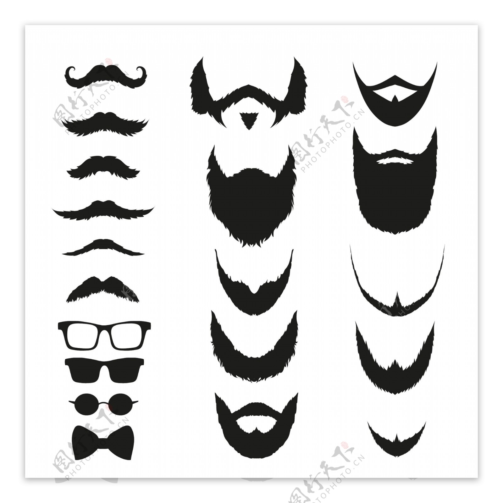 发型胡子和头发黑白照片集合 向量例证. 插画 包括有 理发, 成人, 头发, 设计, 胡子, 装饰, 男性 - 79369348