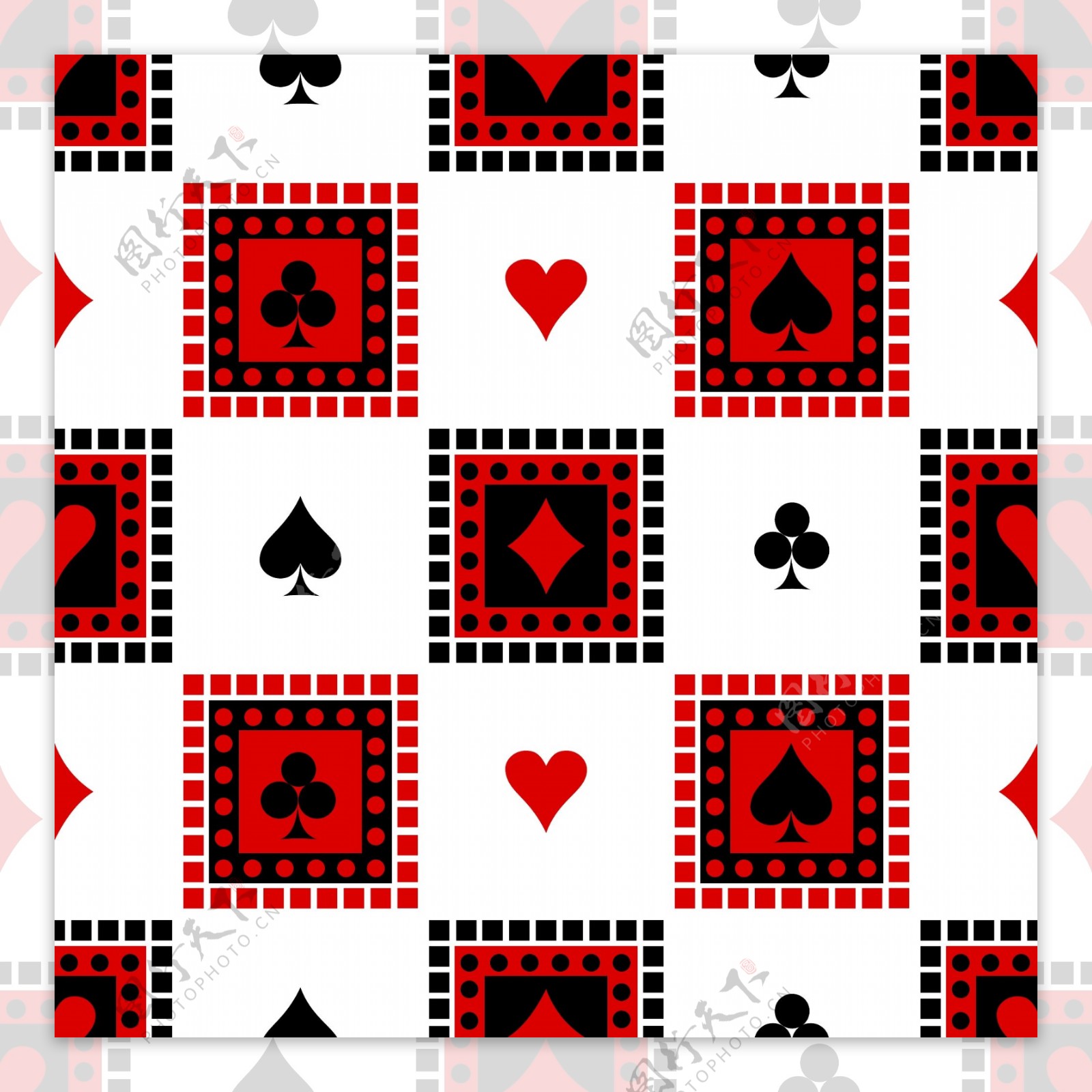 扑克小方格装饰图