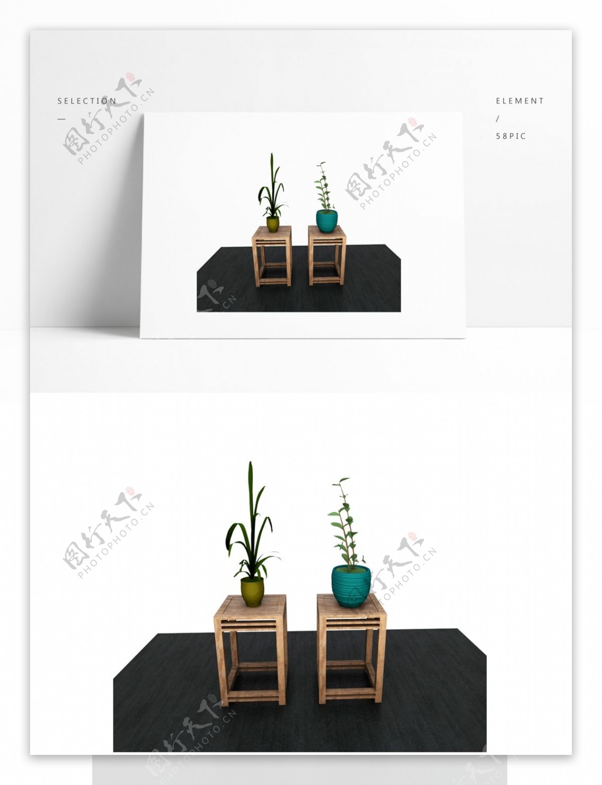 室内盆栽植物模型