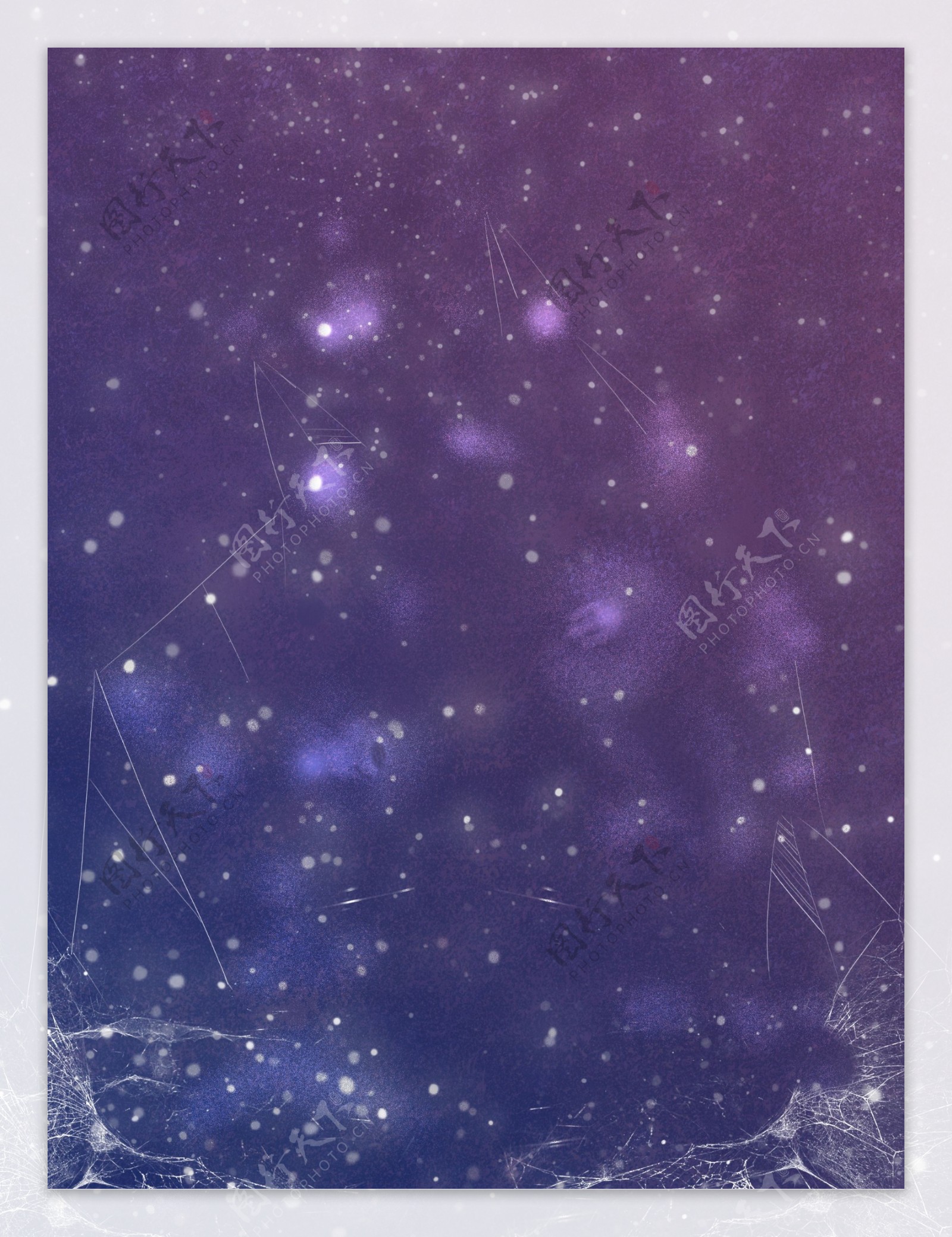 紫色星空透明背景素材