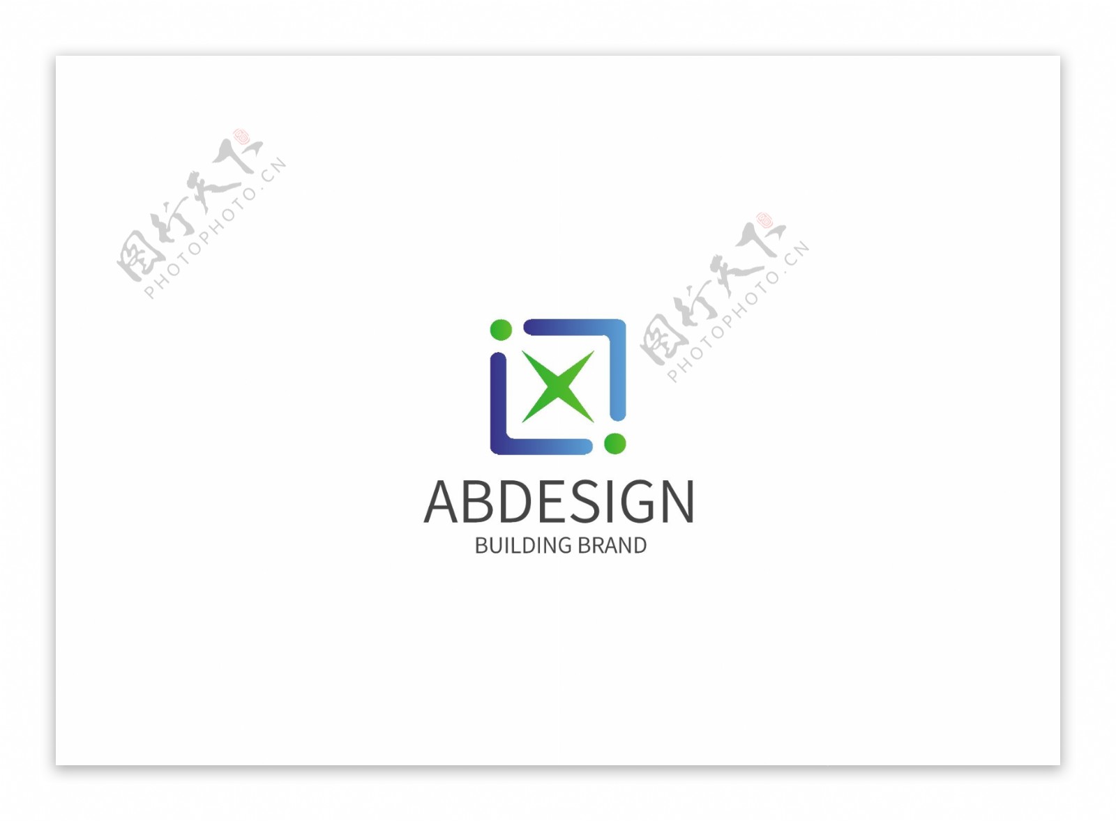 科技感蓝绿企业logo设计