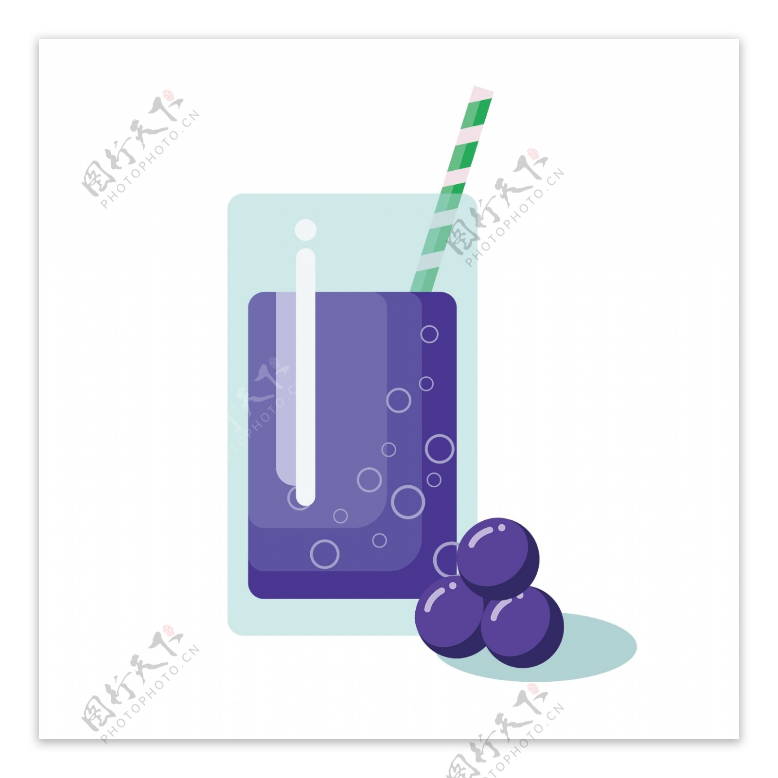 紫色卡通葡萄汁