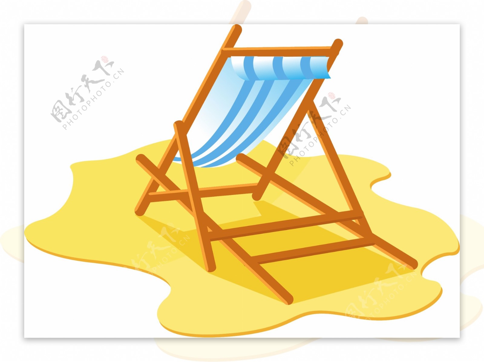 沙滩木头躺椅
