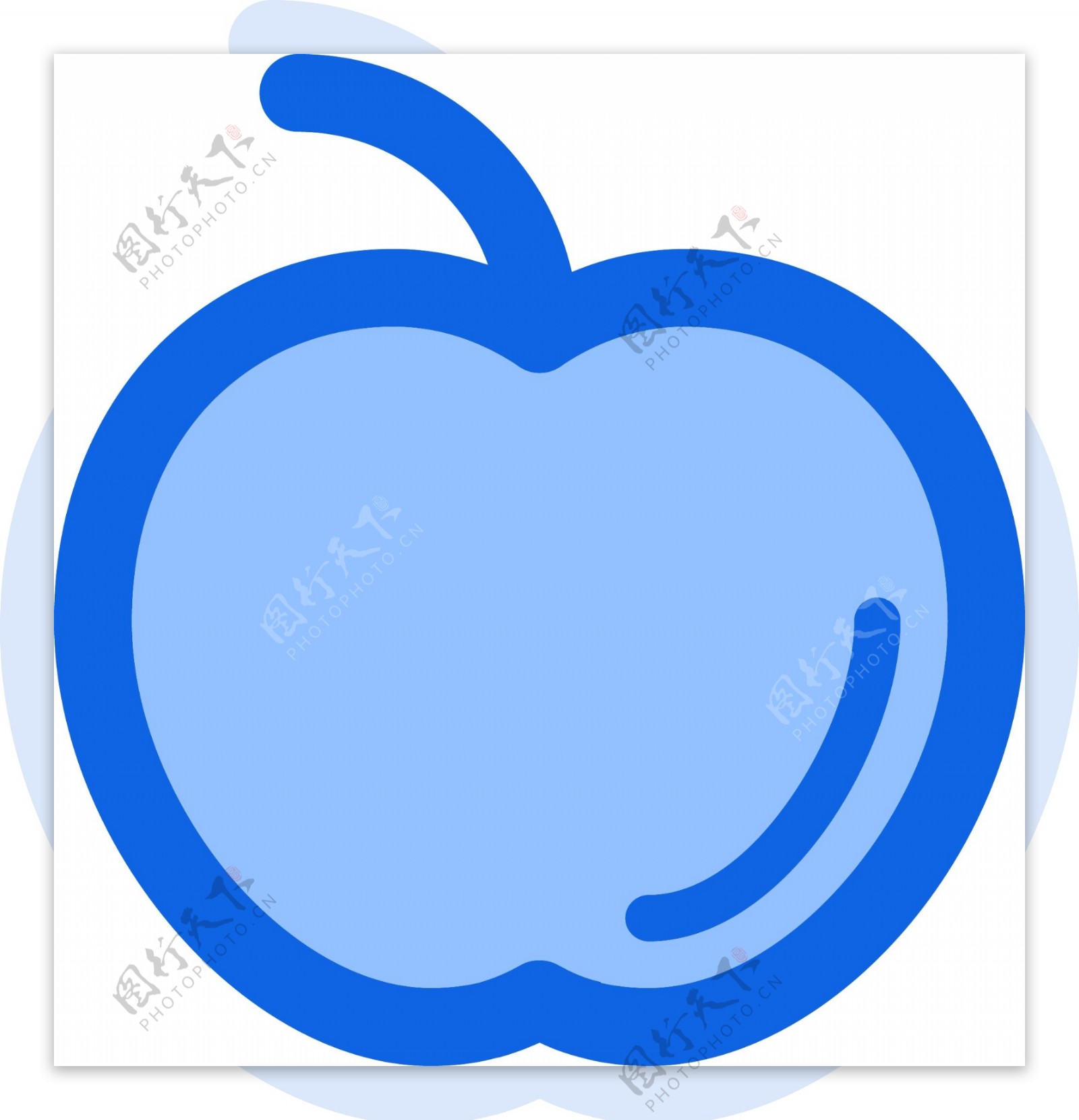 蓝色美味苹果图标