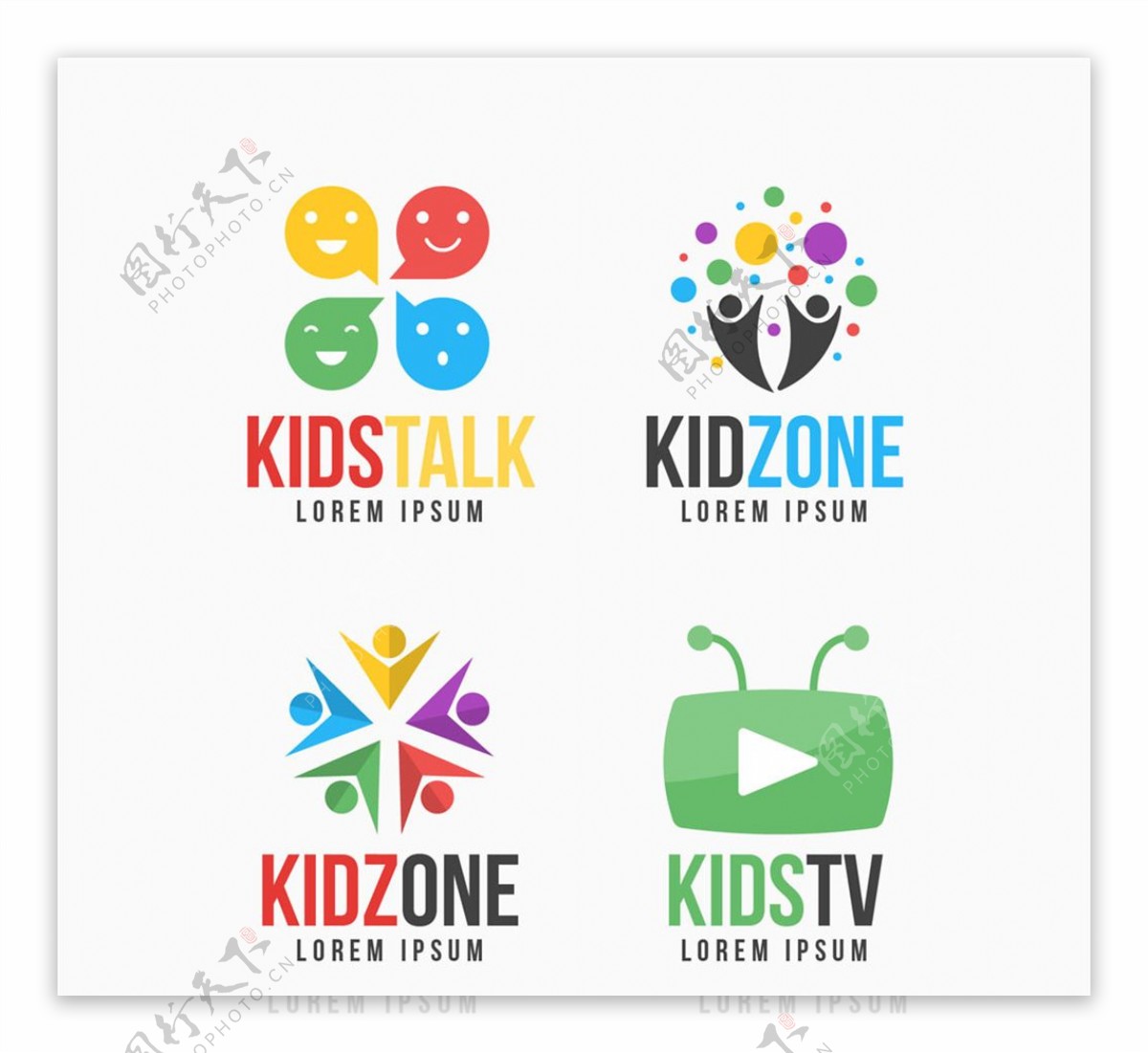 4款彩色儿童节目标志