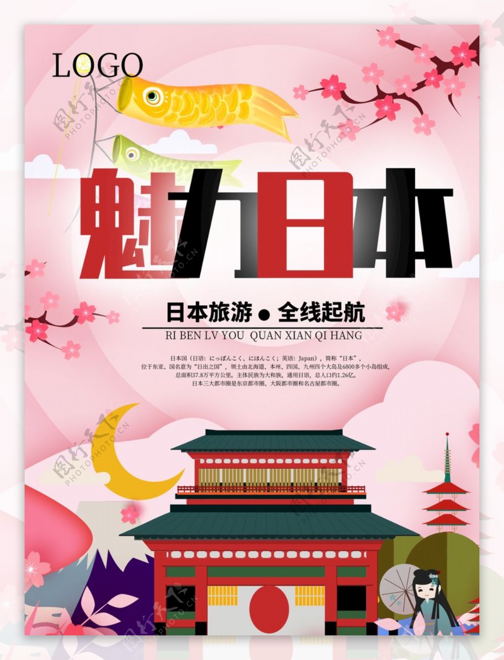 旅游魅力日本旅游海报