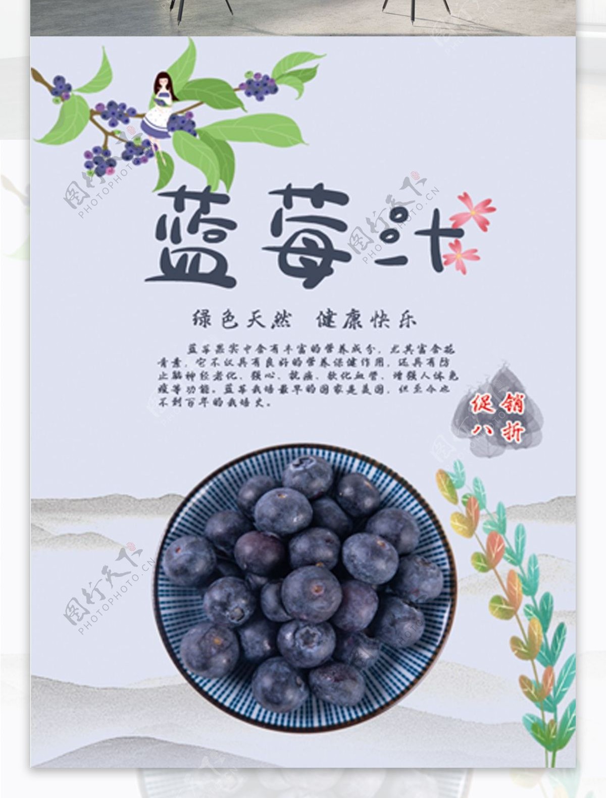 水果蓝莓促销海报