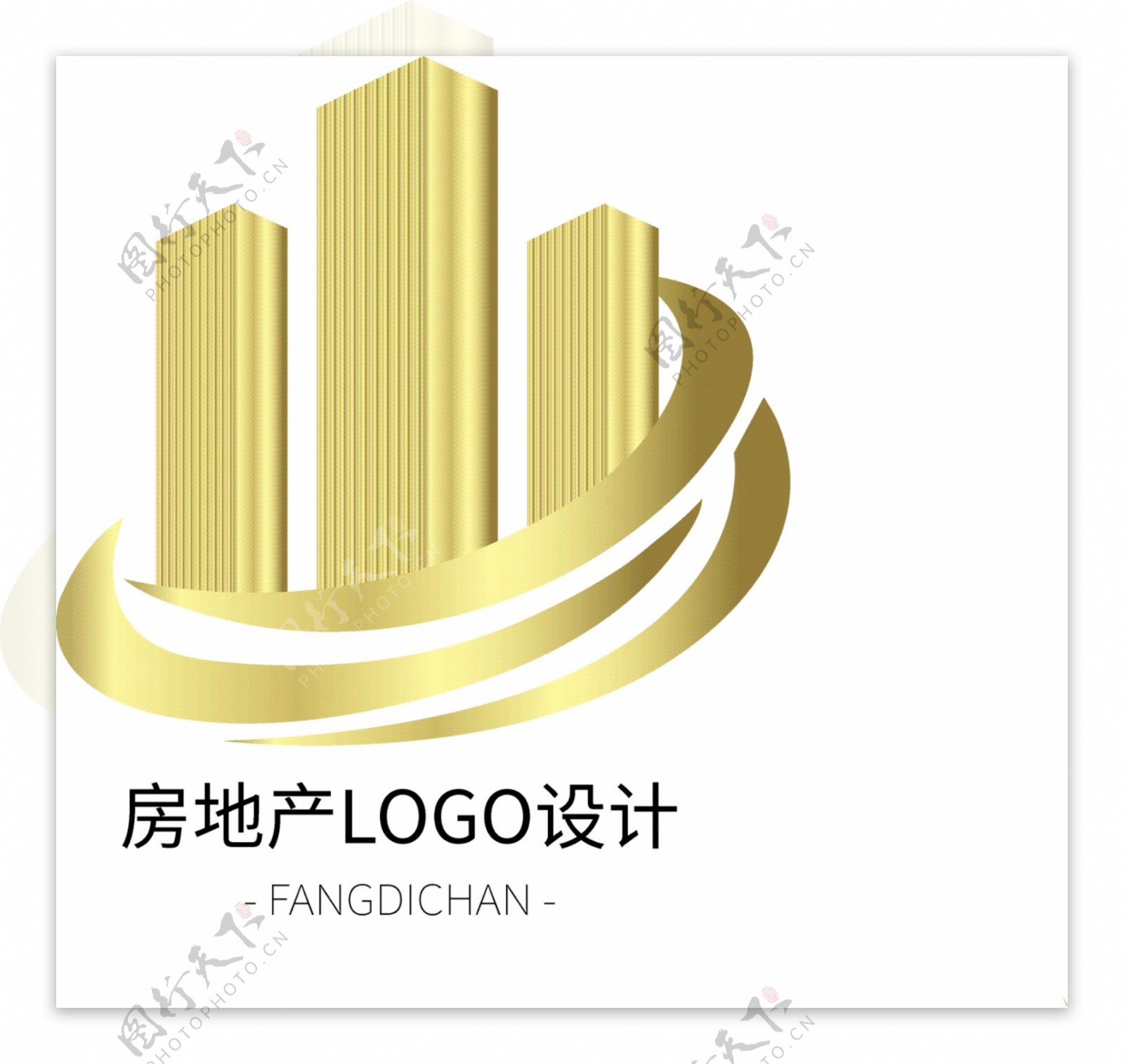 金色渐变地产logo