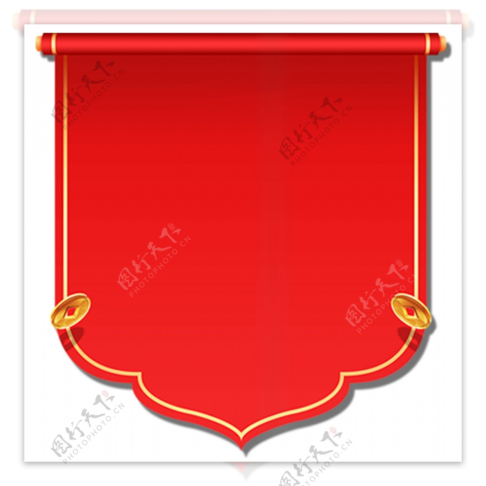 红色锦旗样式的边框