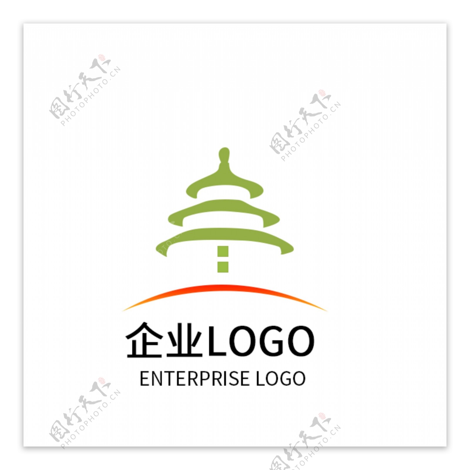 绿色公园房产地产LOGO设计亭子标志