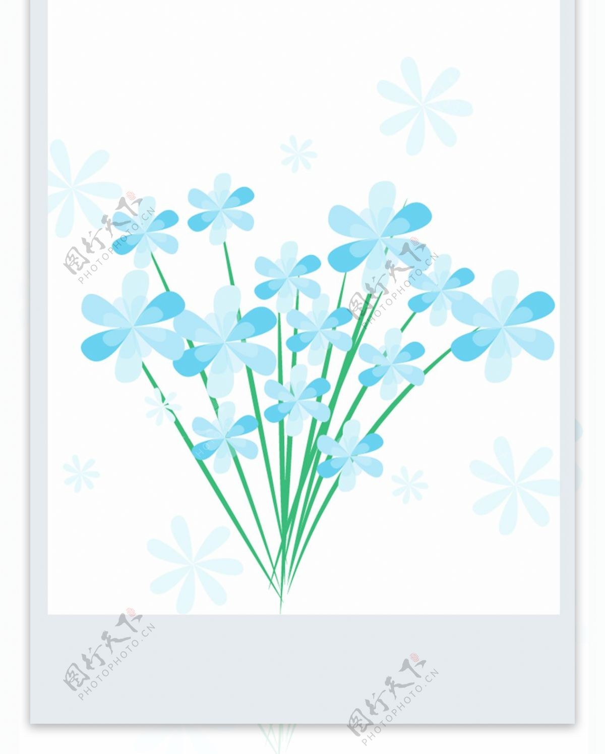 卡通蓝色简洁花朵背景手机壳