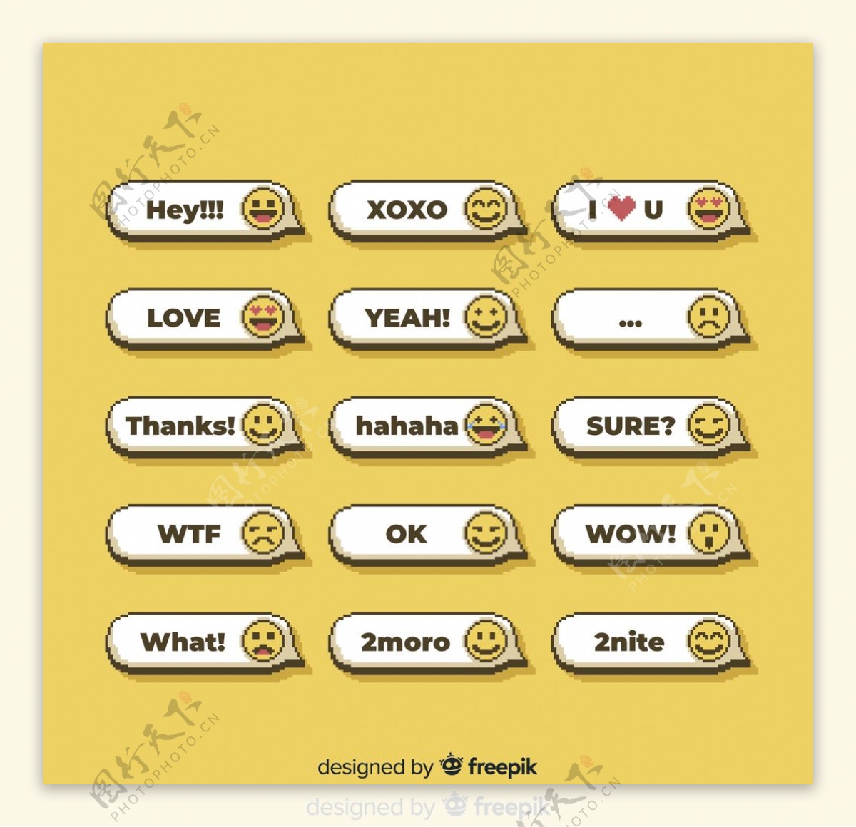 微信QQ表情矢量对话框图片素材-编号35119690-图行天下