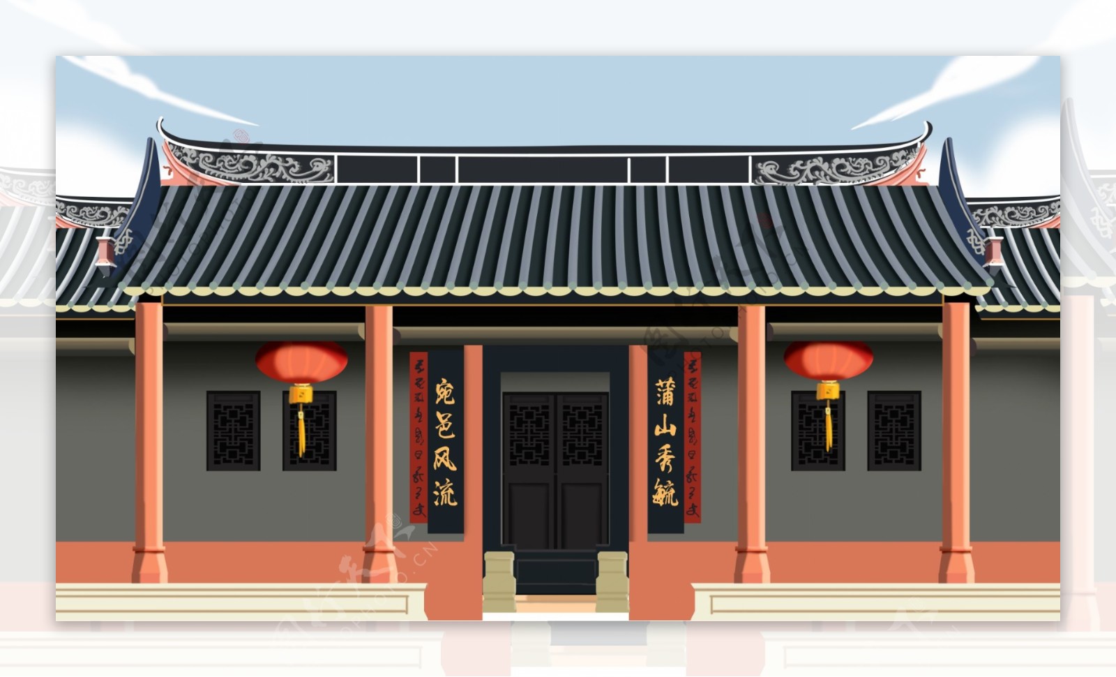 中国风传统建筑物