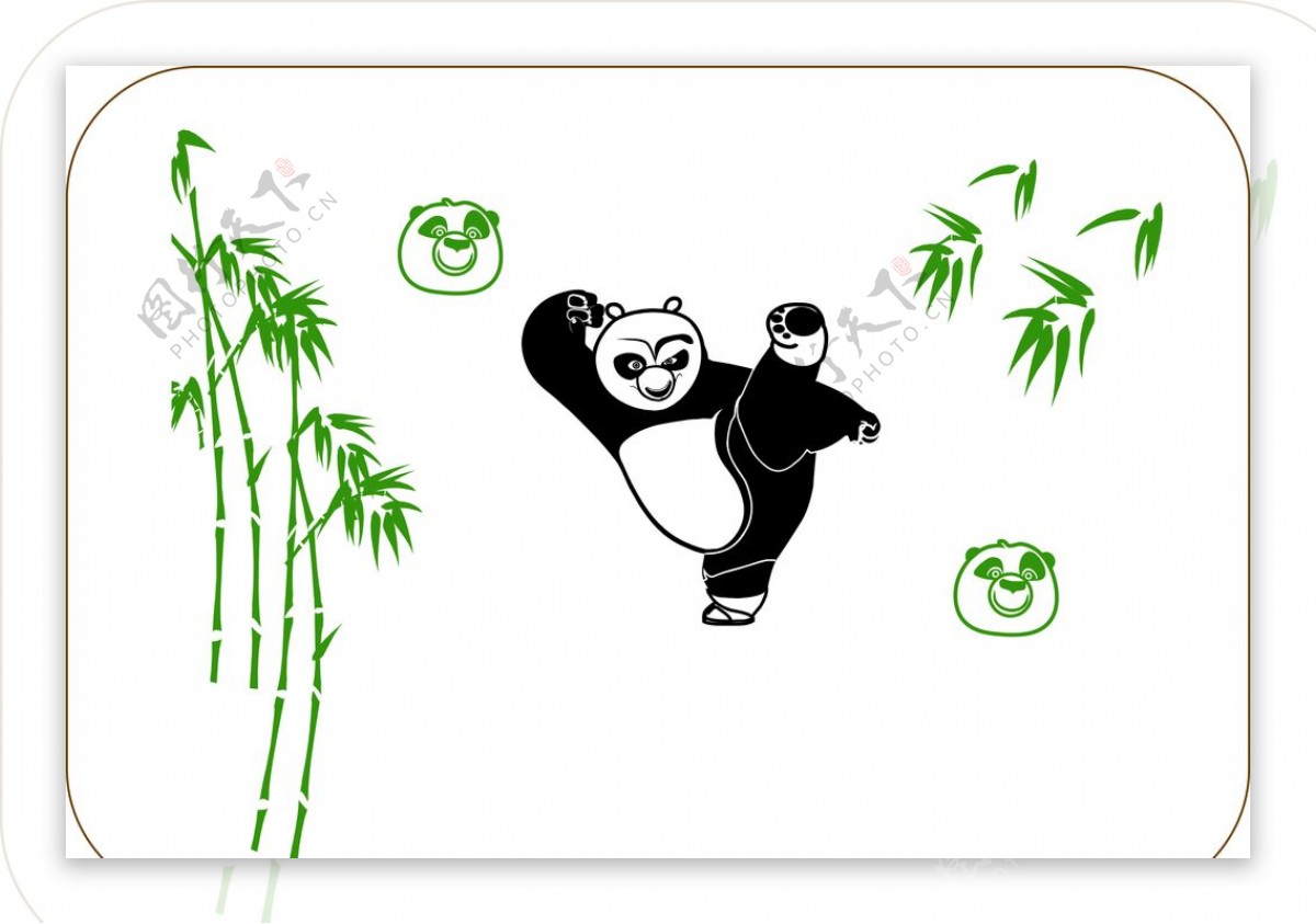 功夫熊猫竹子竹叶
