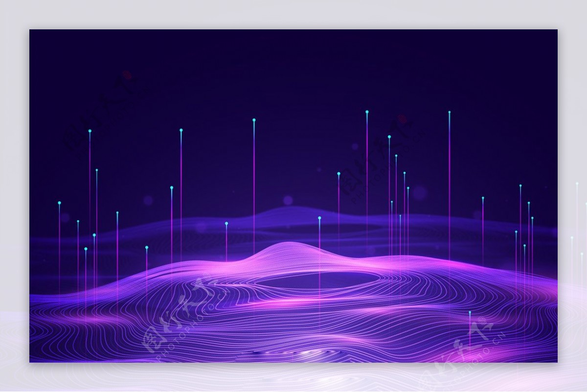 紫色几何抽象科技背景底纹