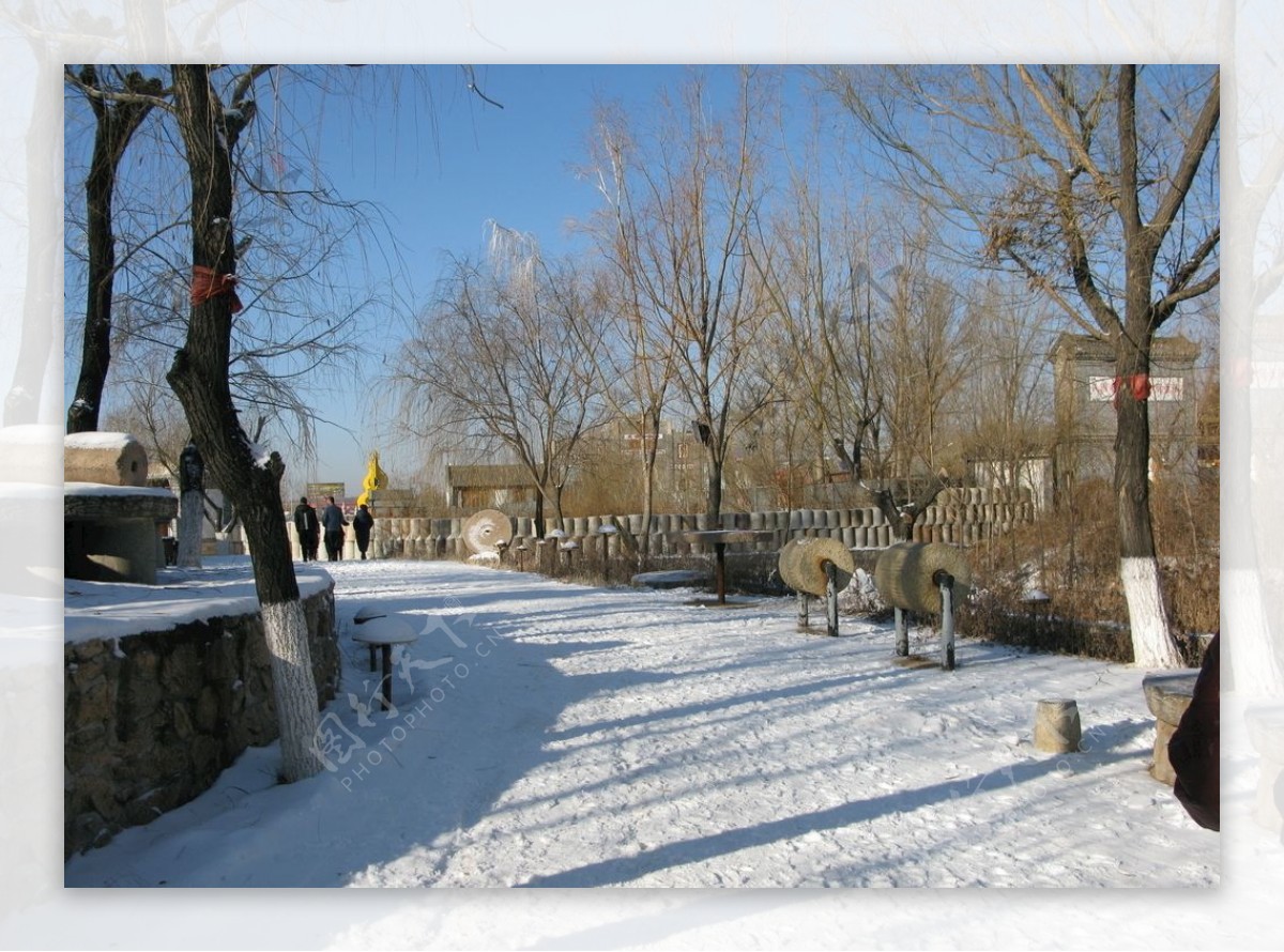 葫芦古镇雪景风景