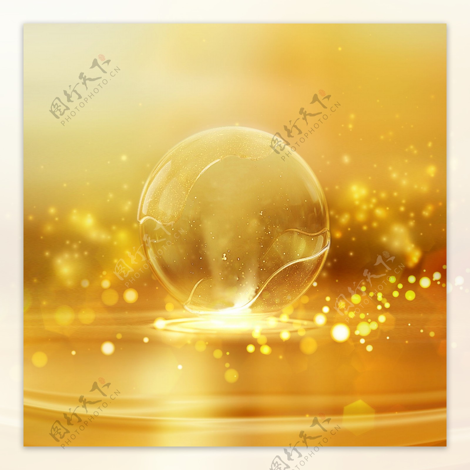 金色透明玻璃球