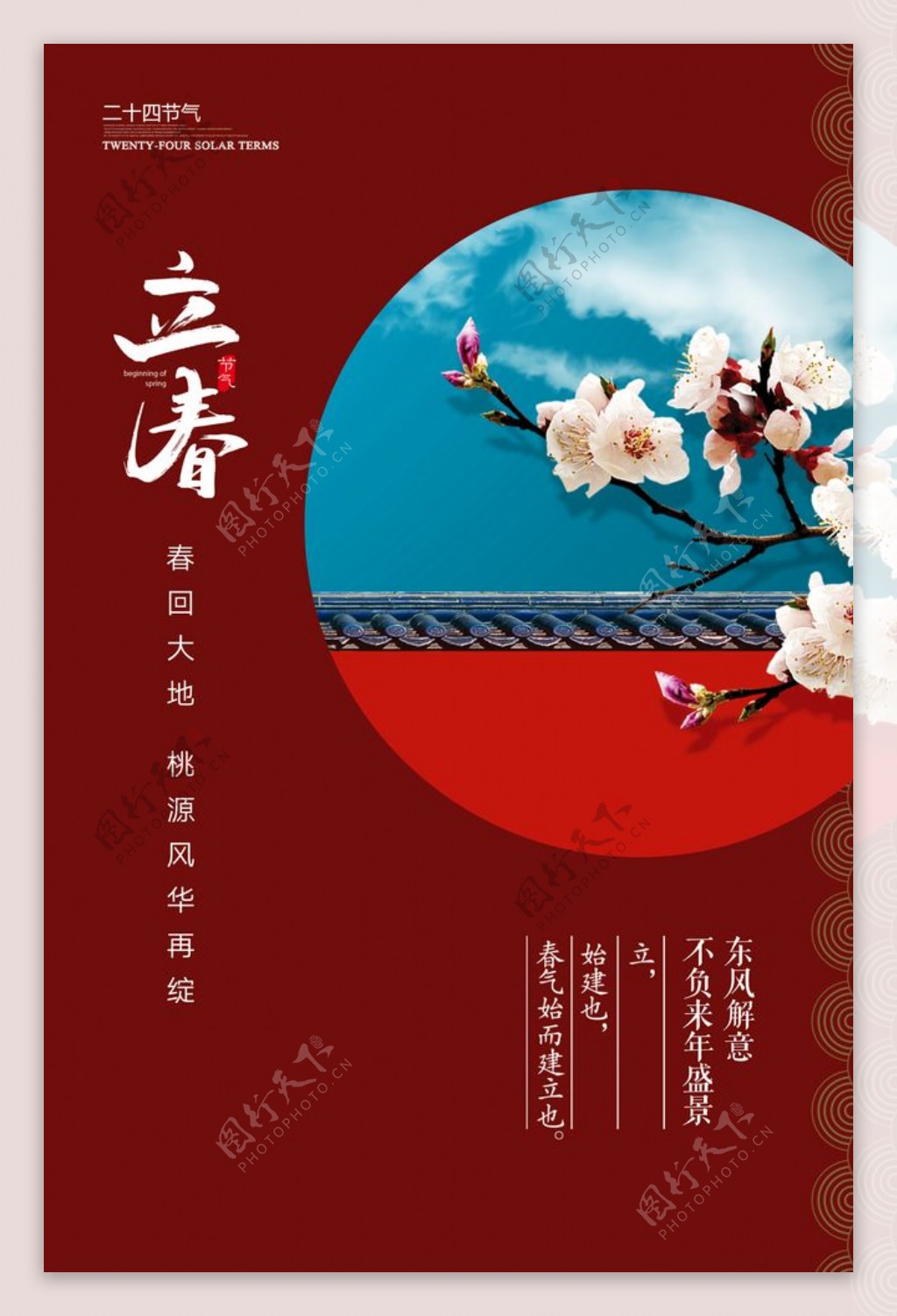 中国传统节气立春海报