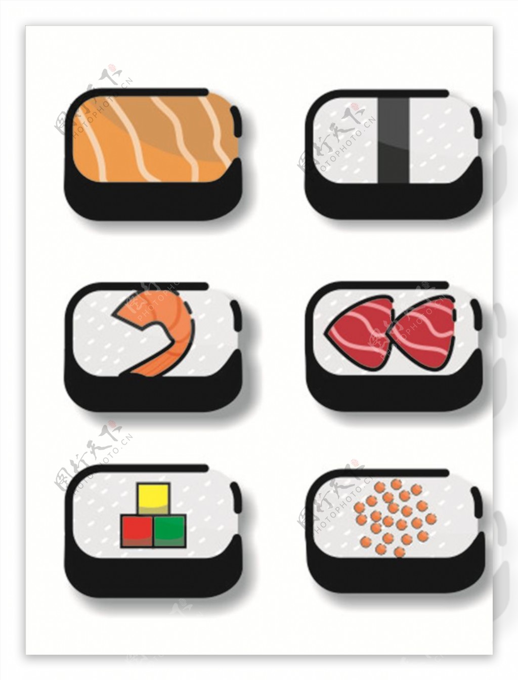 卡通可爱寿司美食元素