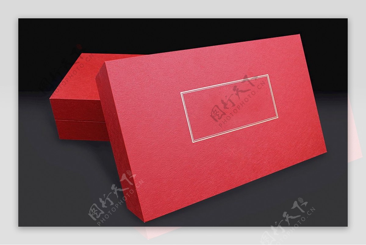 红色包装礼盒效果图