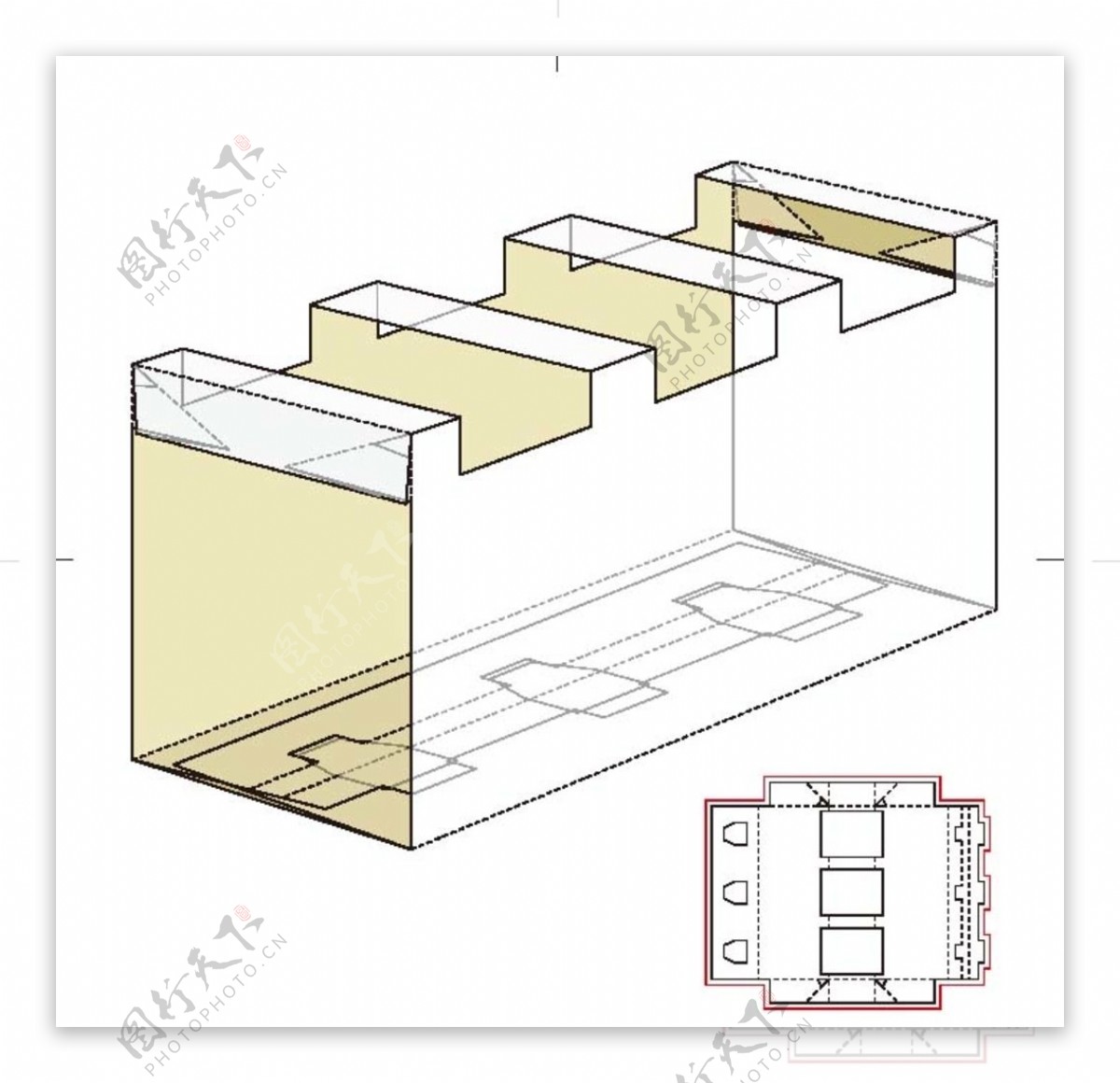 纸盒包装布局刀线图