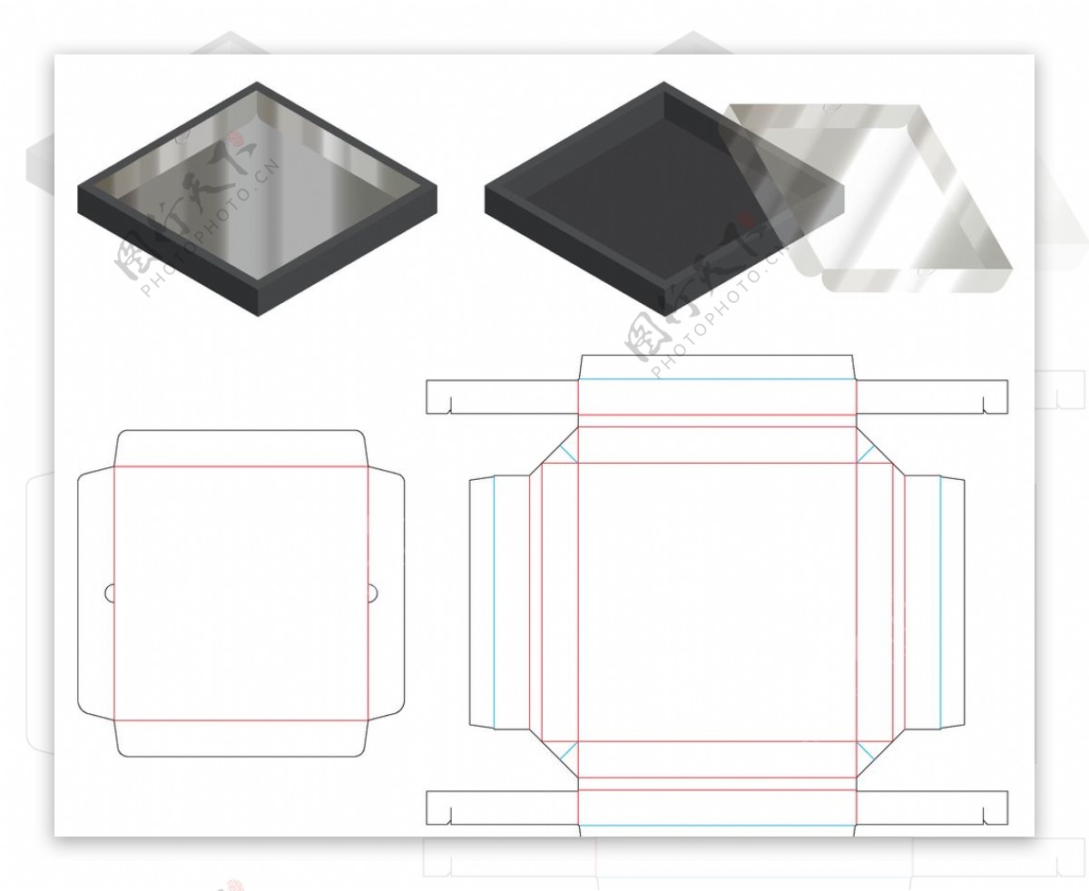 纸质包装盒刀模设计图