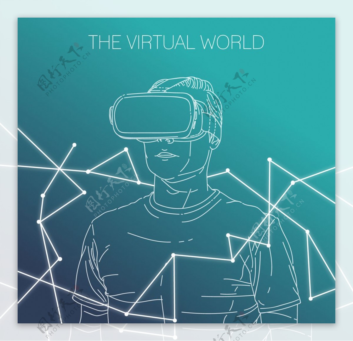 创意VR虚拟现实主题插画