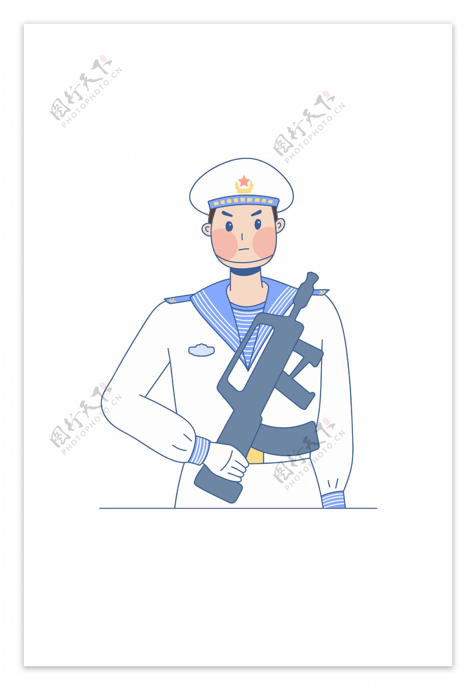 动漫 海军服 女孩 二次元 美少女 Marine-cg模型免费下载-CG99