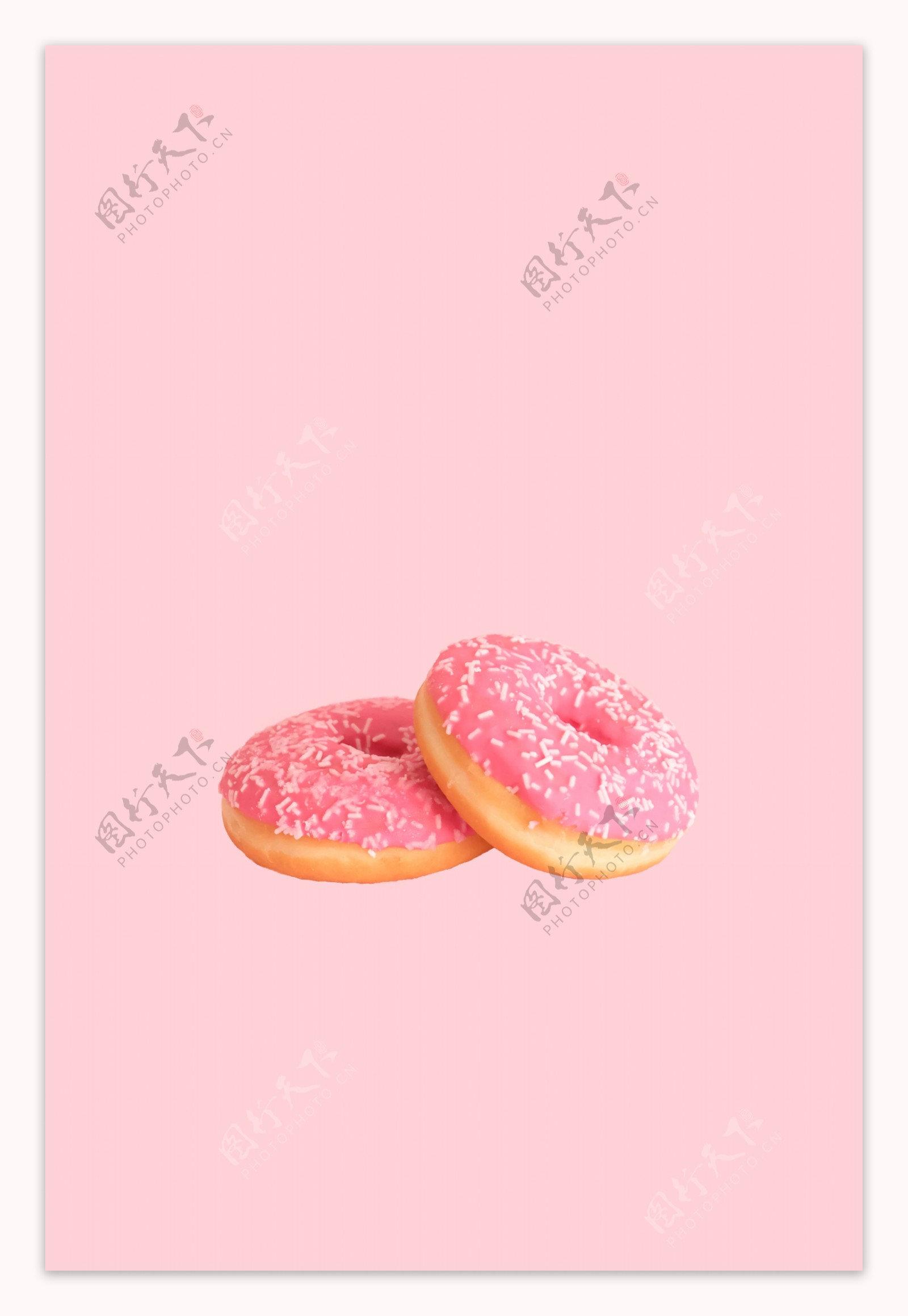 甜甜圈粉色背景图