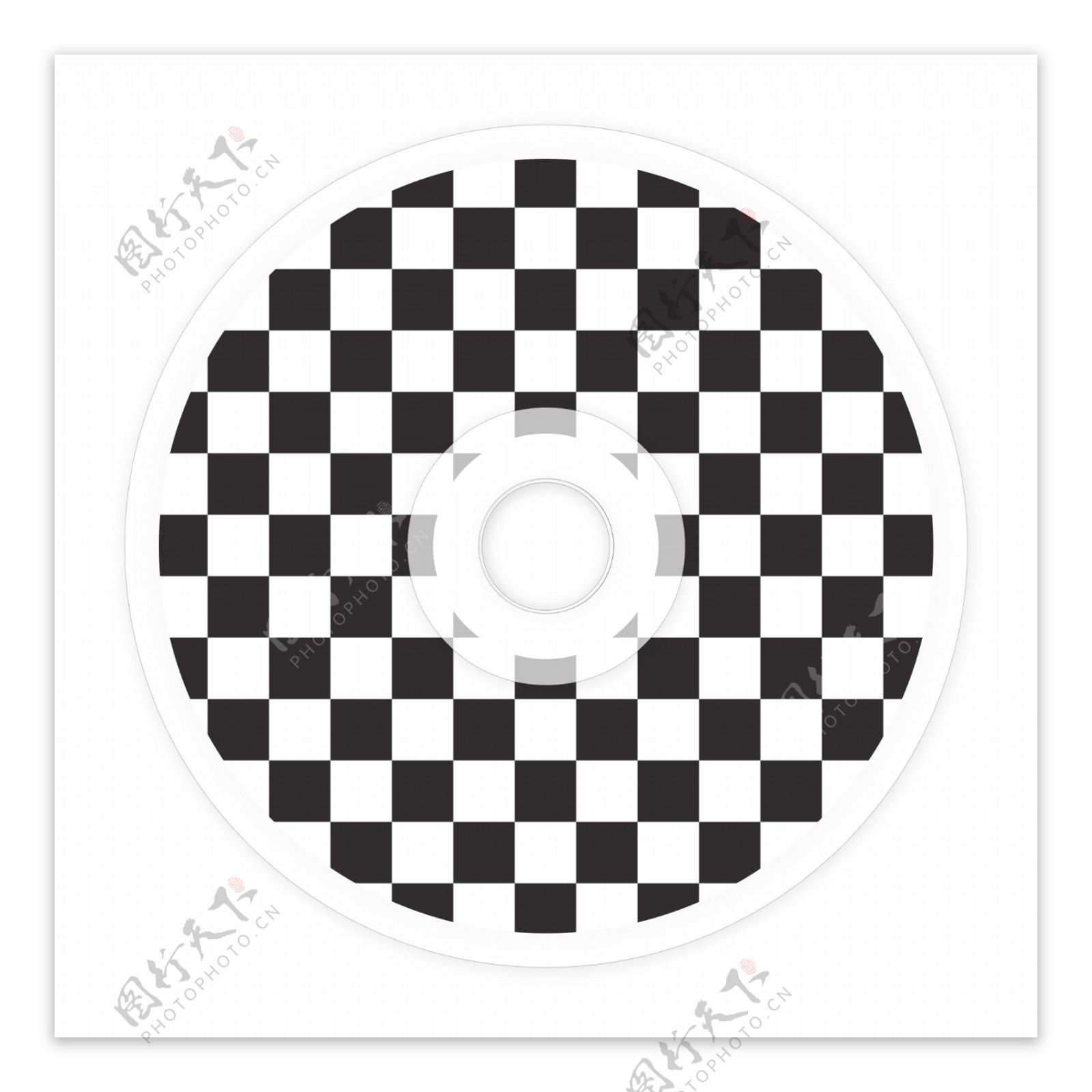 马赛克黑白格子图案塑料光盘CD
