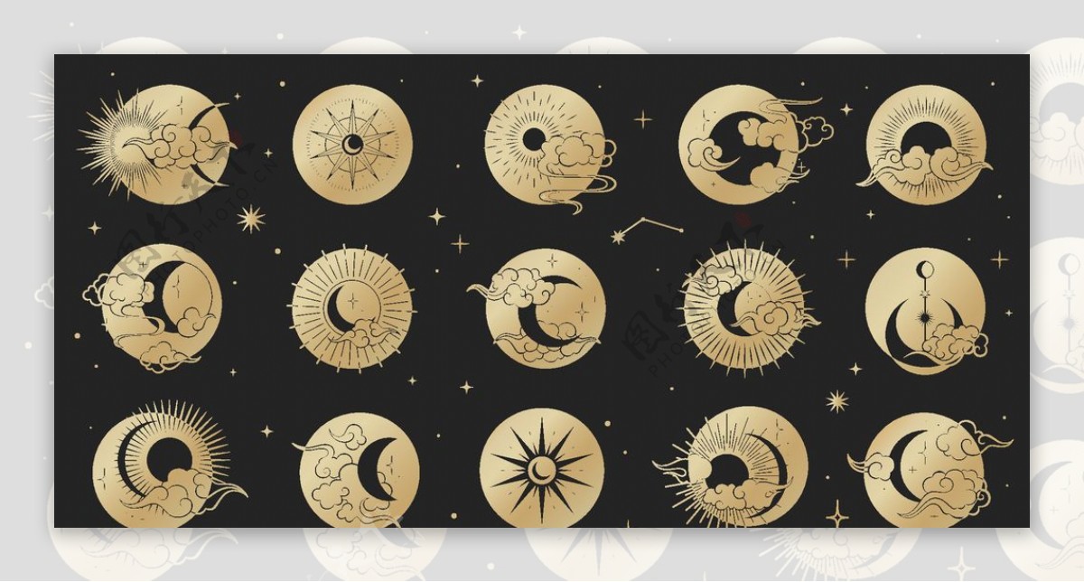 日月星辰艺术图标
