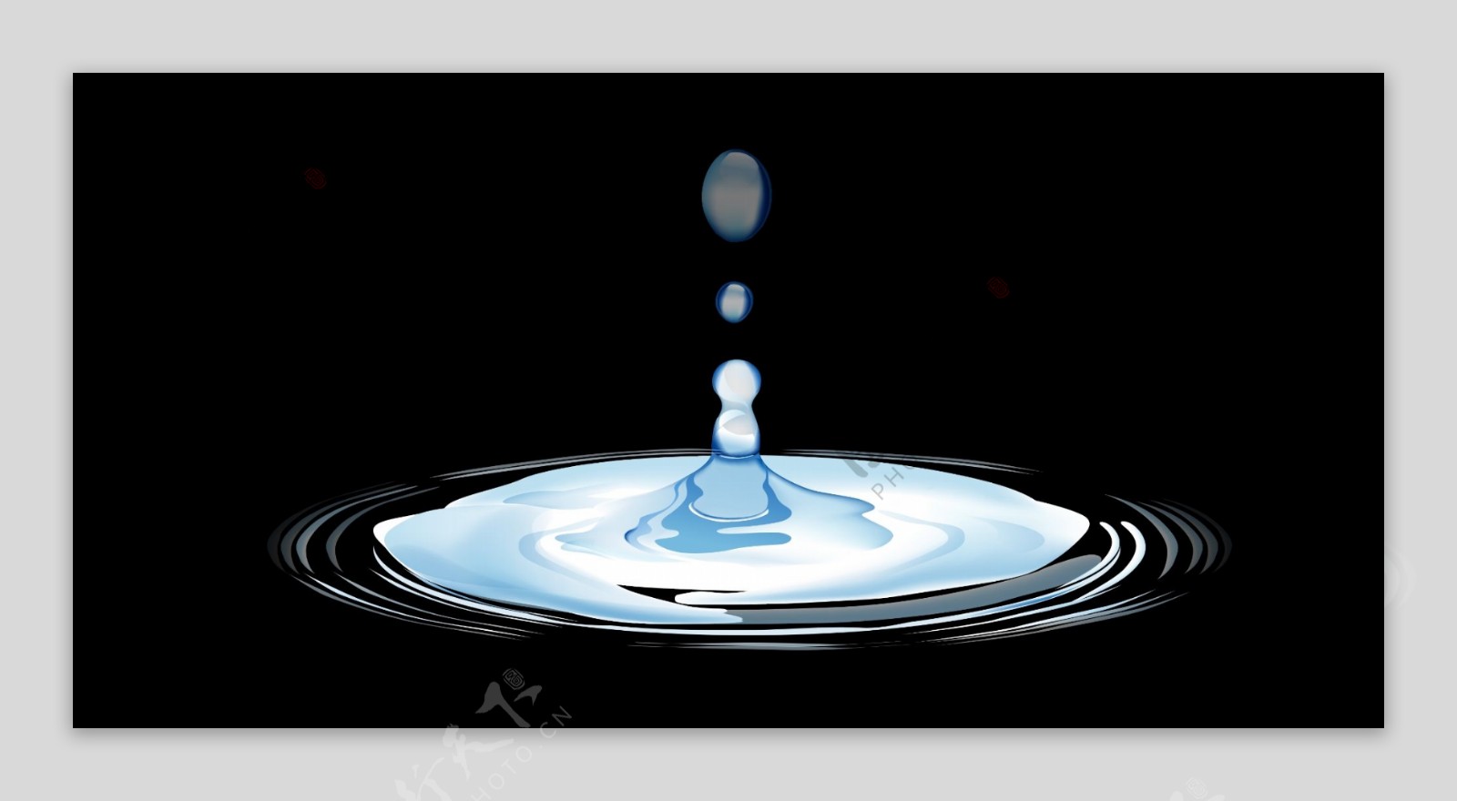水滴水珠滴落水圈纯净饮用水素材
