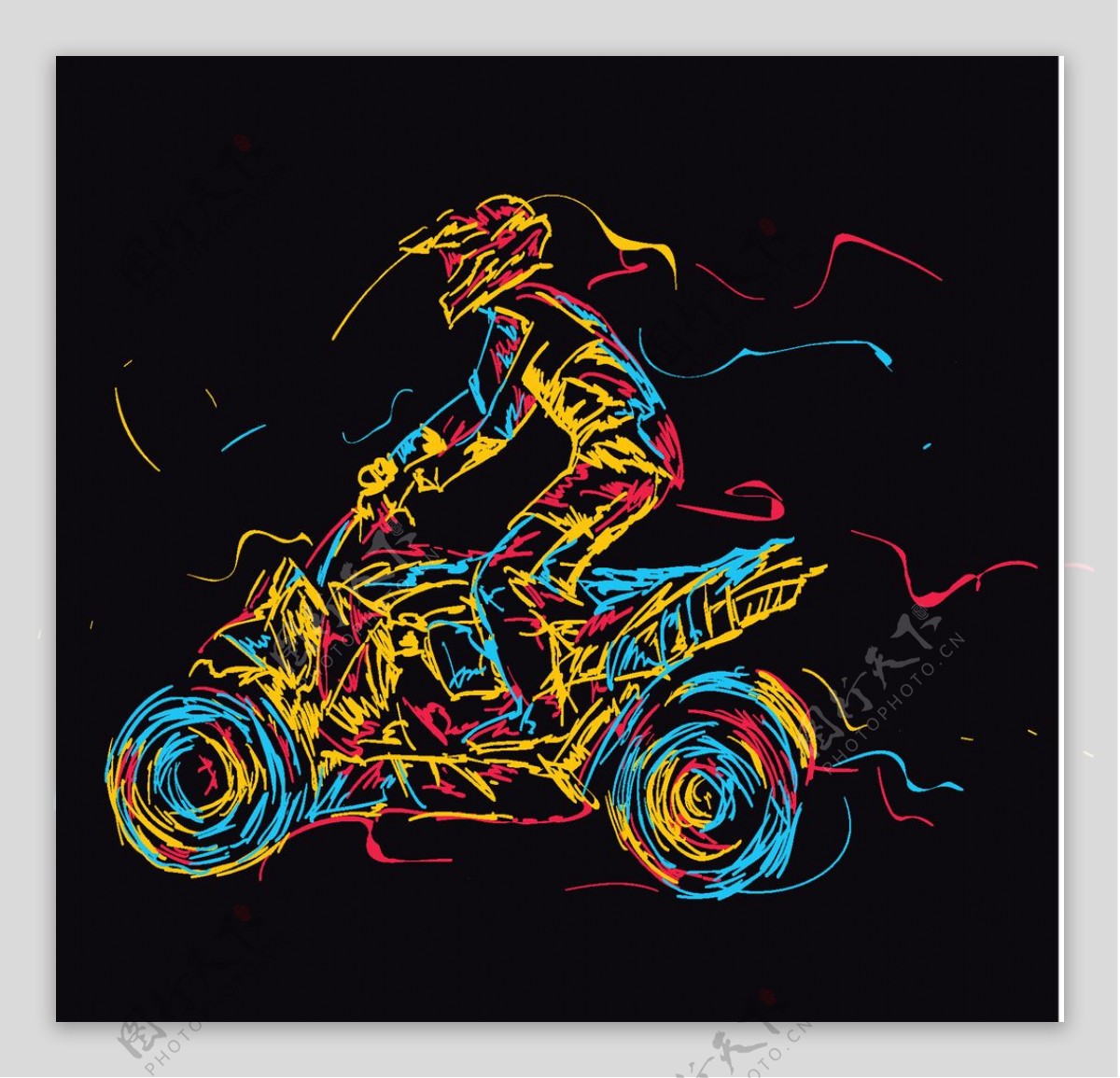 摩托车简笔画图片素材-编号37370241-图行天下