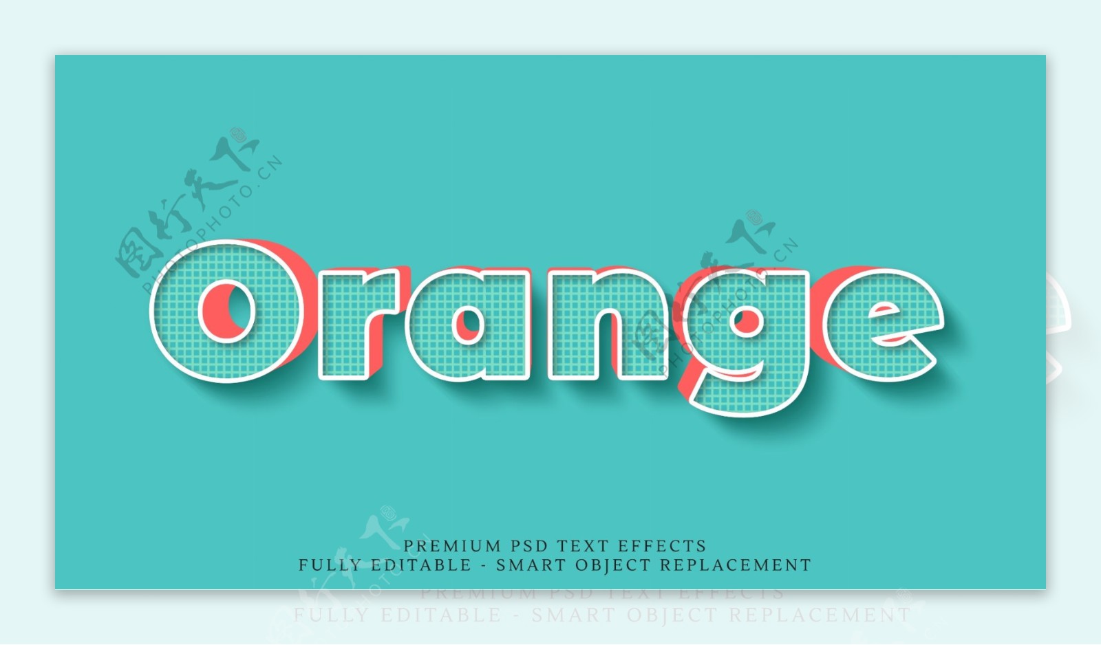 字体样式橙色边框卡通效果