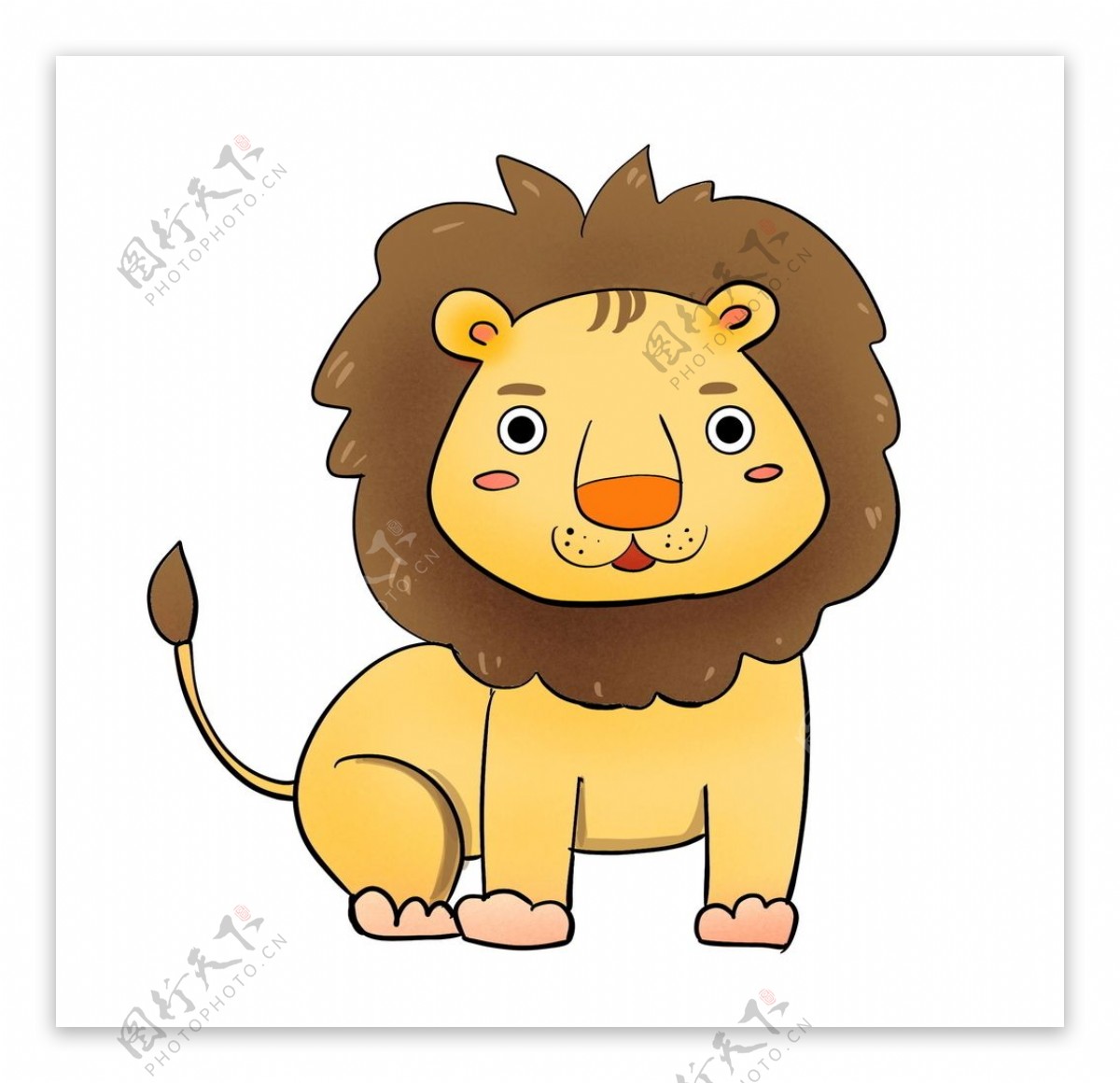 手绘动物狮子