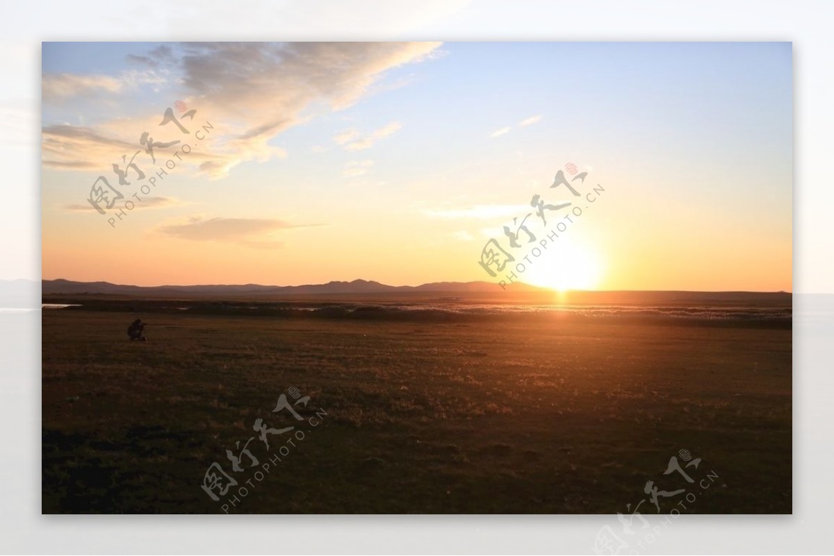 内蒙大草原的夕阳