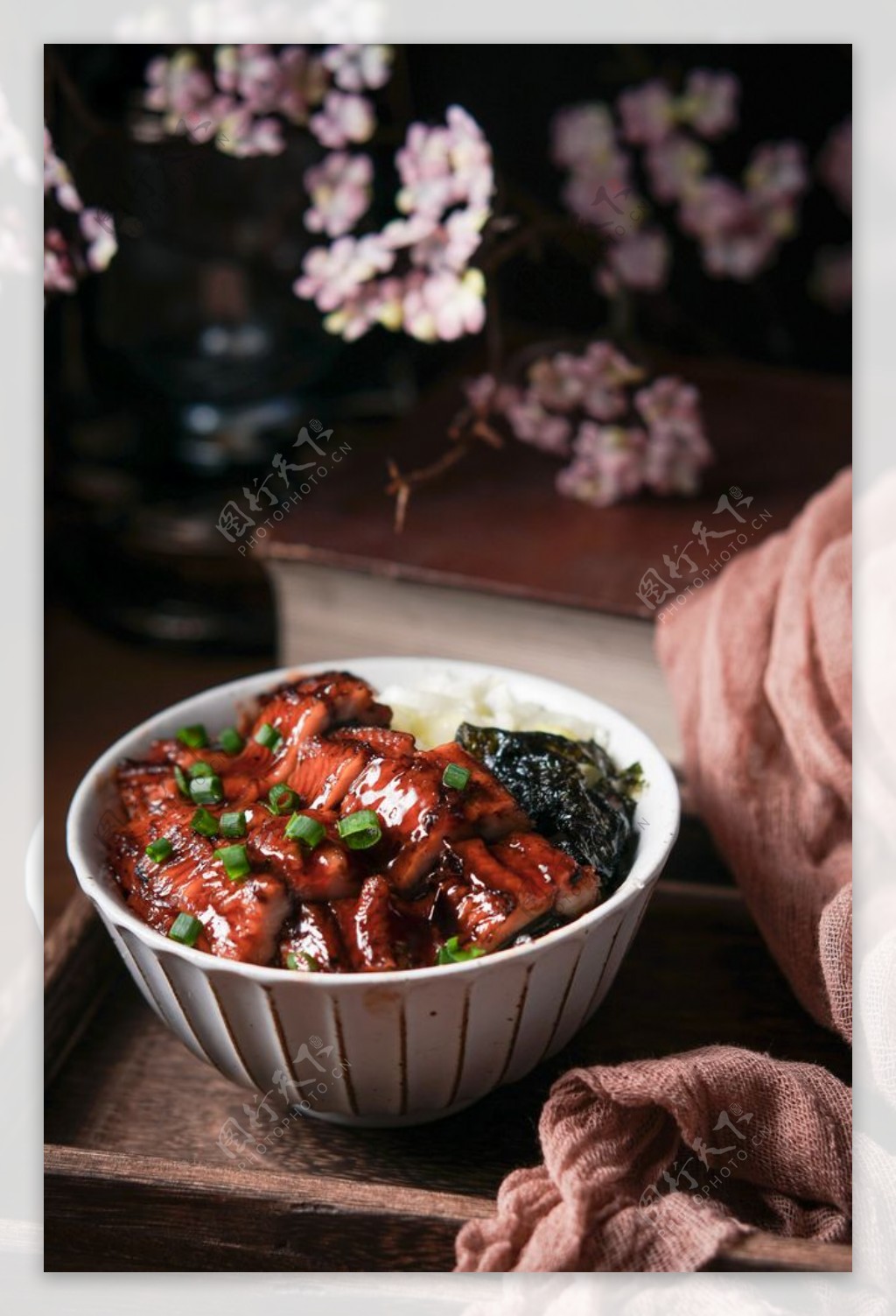 鳗鱼饭美食食材日式背景素材