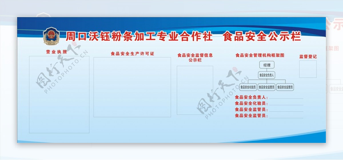 食品安全公示栏