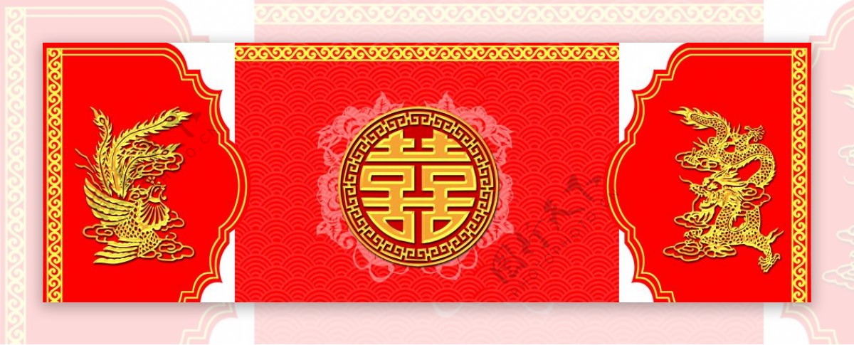 中国红婚礼背景