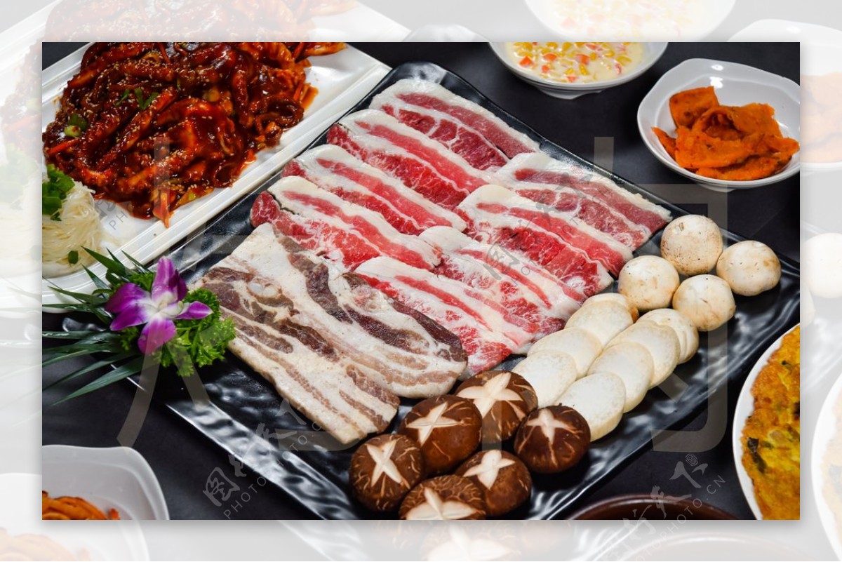 韩国烤肉美食传统美食餐饮