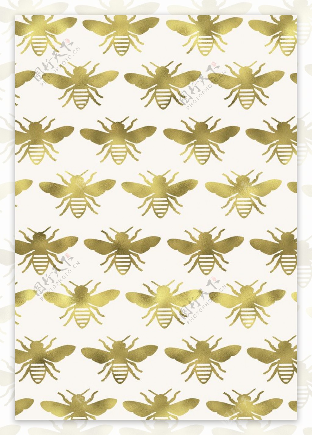 闪光金色蜜蜂背景纸纹