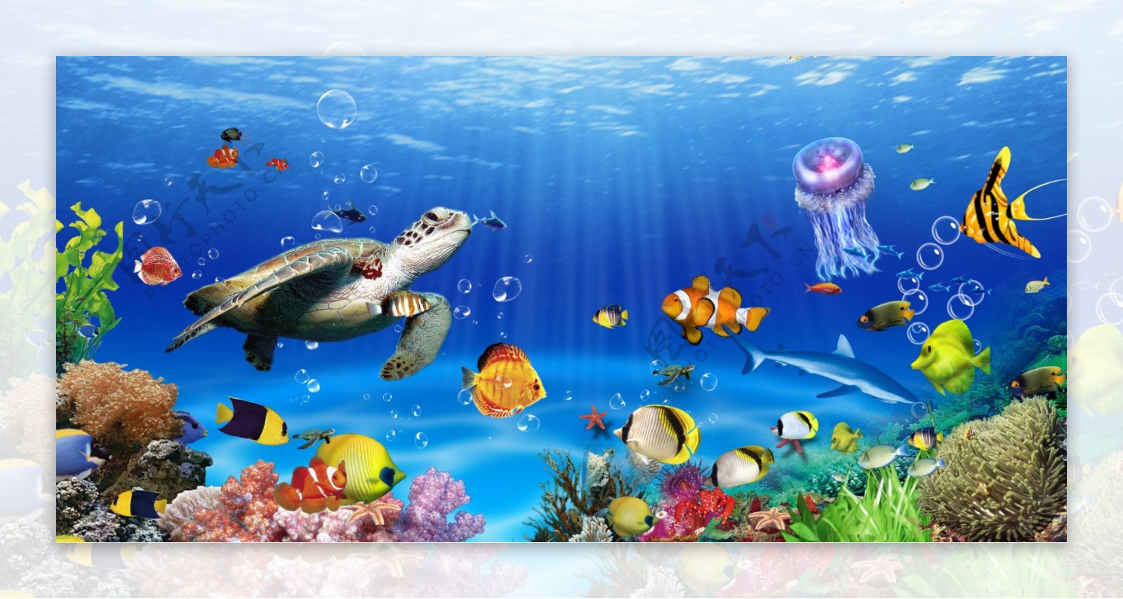 海底世界乐园海洋海报背景素材