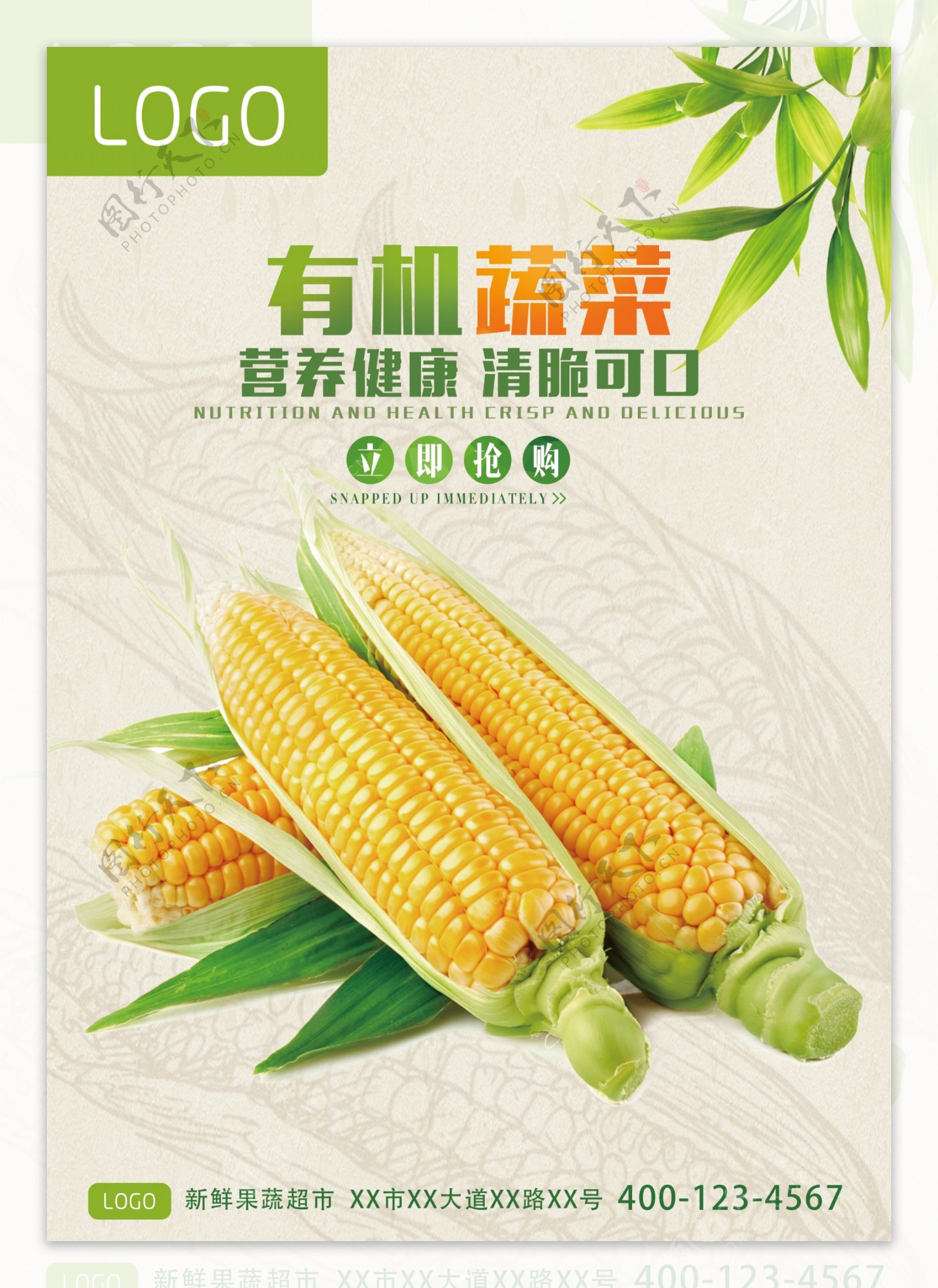 有机蔬菜玉米海报